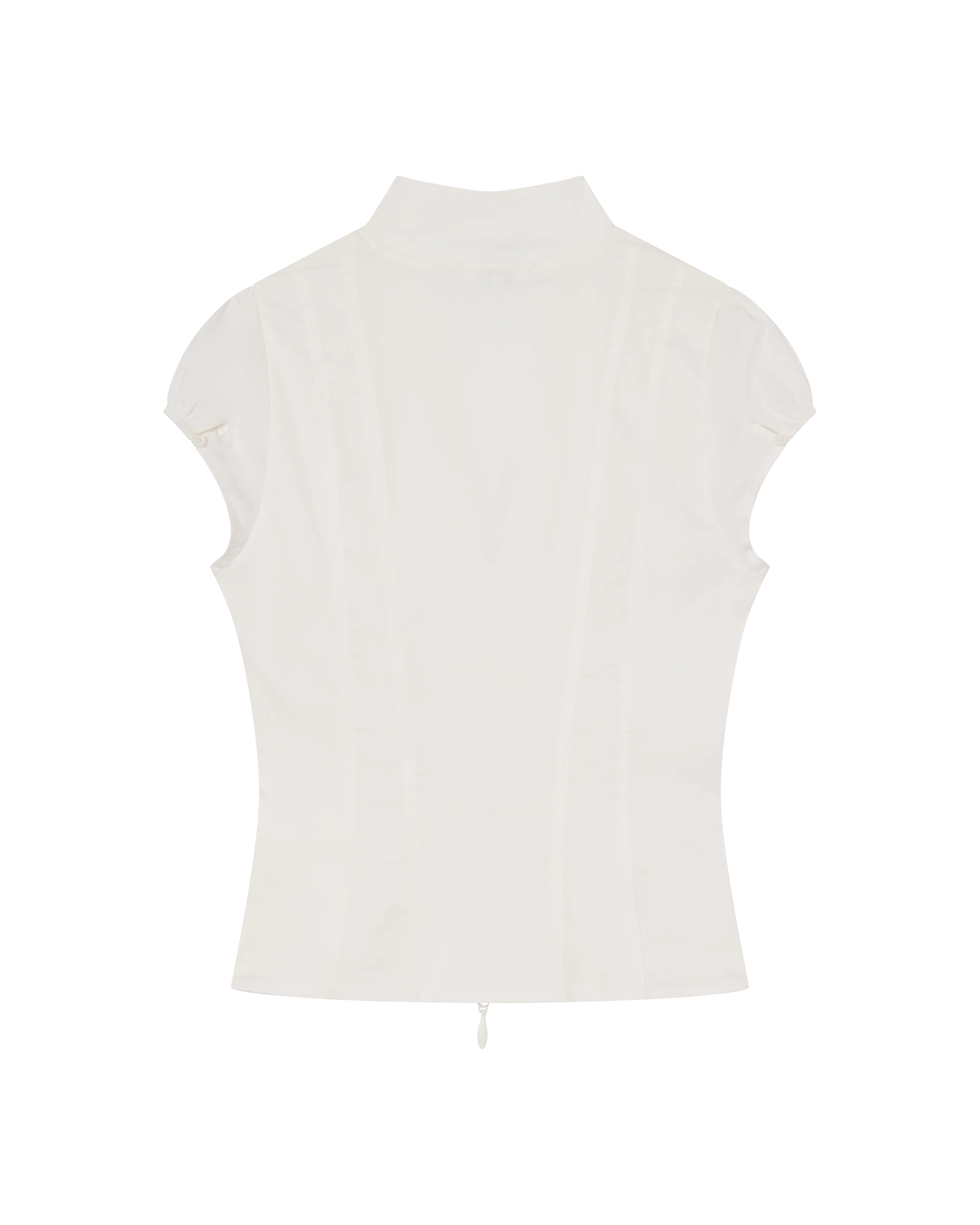 COLETTE PANELLED PUFF SLEEVE TOP - WHITE - Image 9