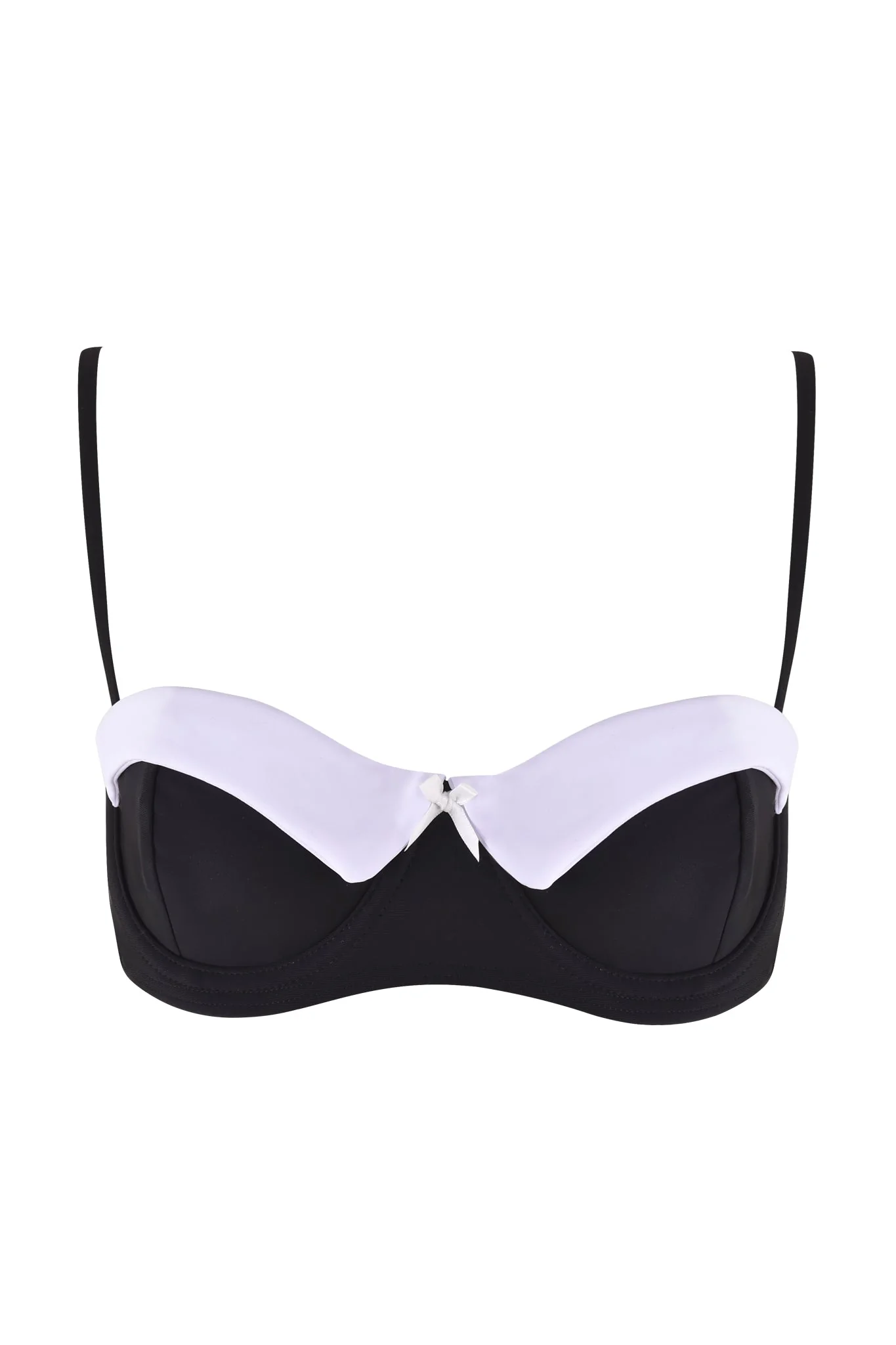 DION TUXEDO BIKINI TOP - BLACK : WHITE - Image 6
