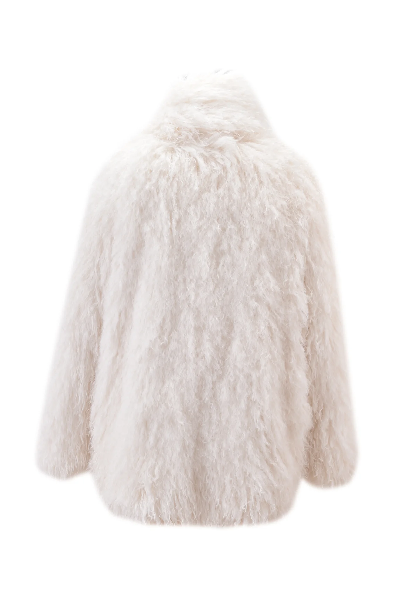 DOVE SCARF FUR COAT - CREAM - Image 9