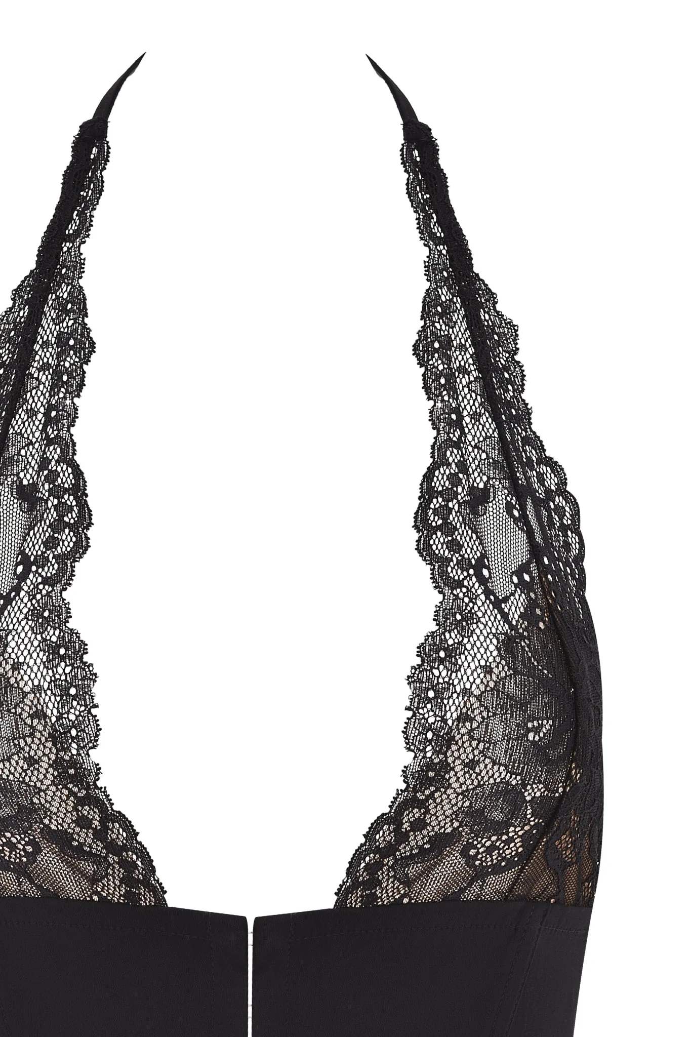 ELLENA WOVEN LACE HALTER CORSET - BLACK - Image 7