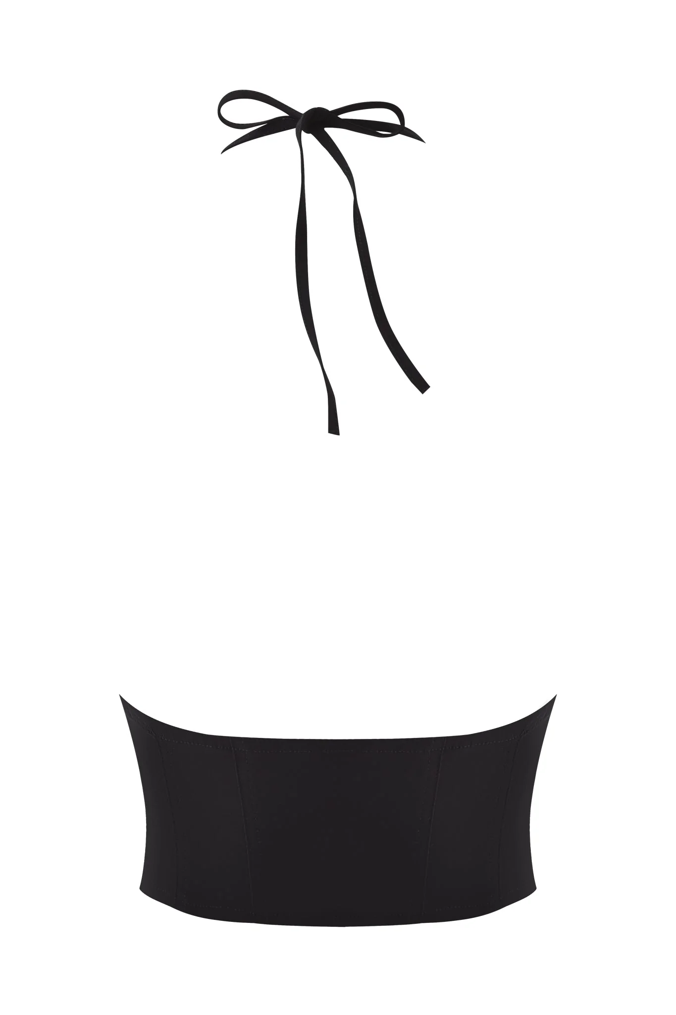 ELLENA WOVEN LACE HALTER CORSET - BLACK - Image 8