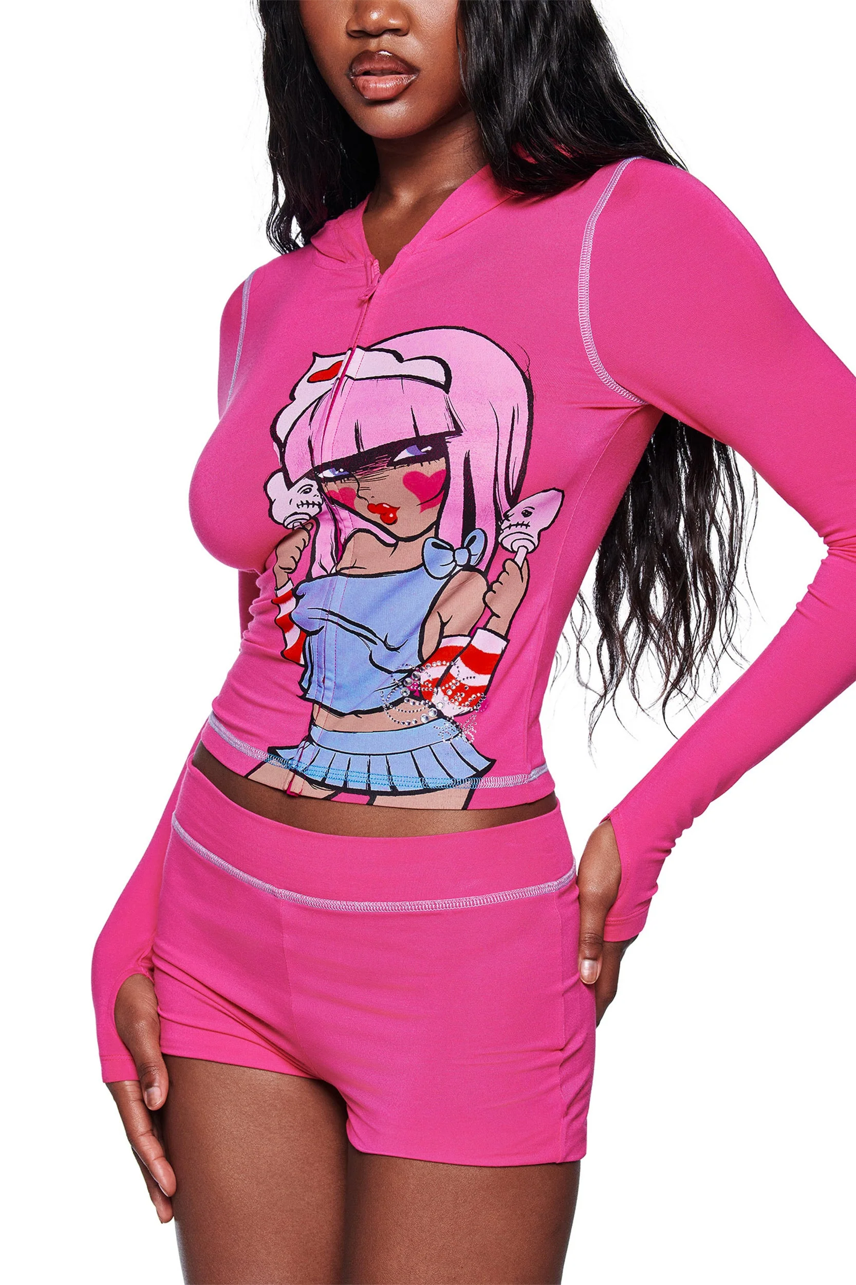 FAFI BLARE HOODIE - HOT PINK - Image 3