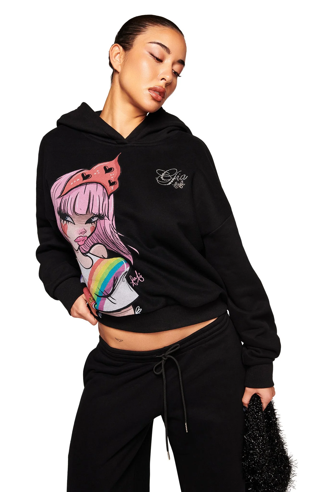 FAFI HOODIE - BLACK - Image 3