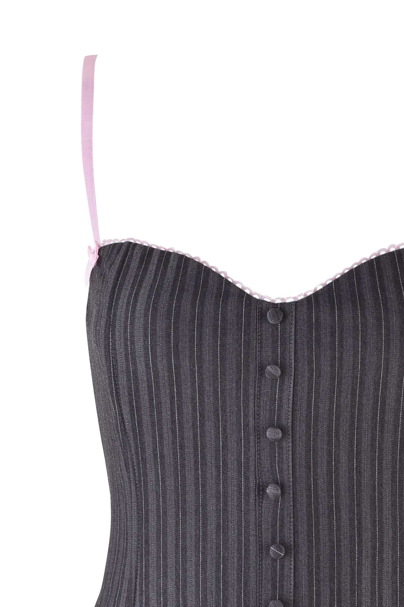 FLORIAN CORSET - GREY : GREY PINSTRIPE - Image 8