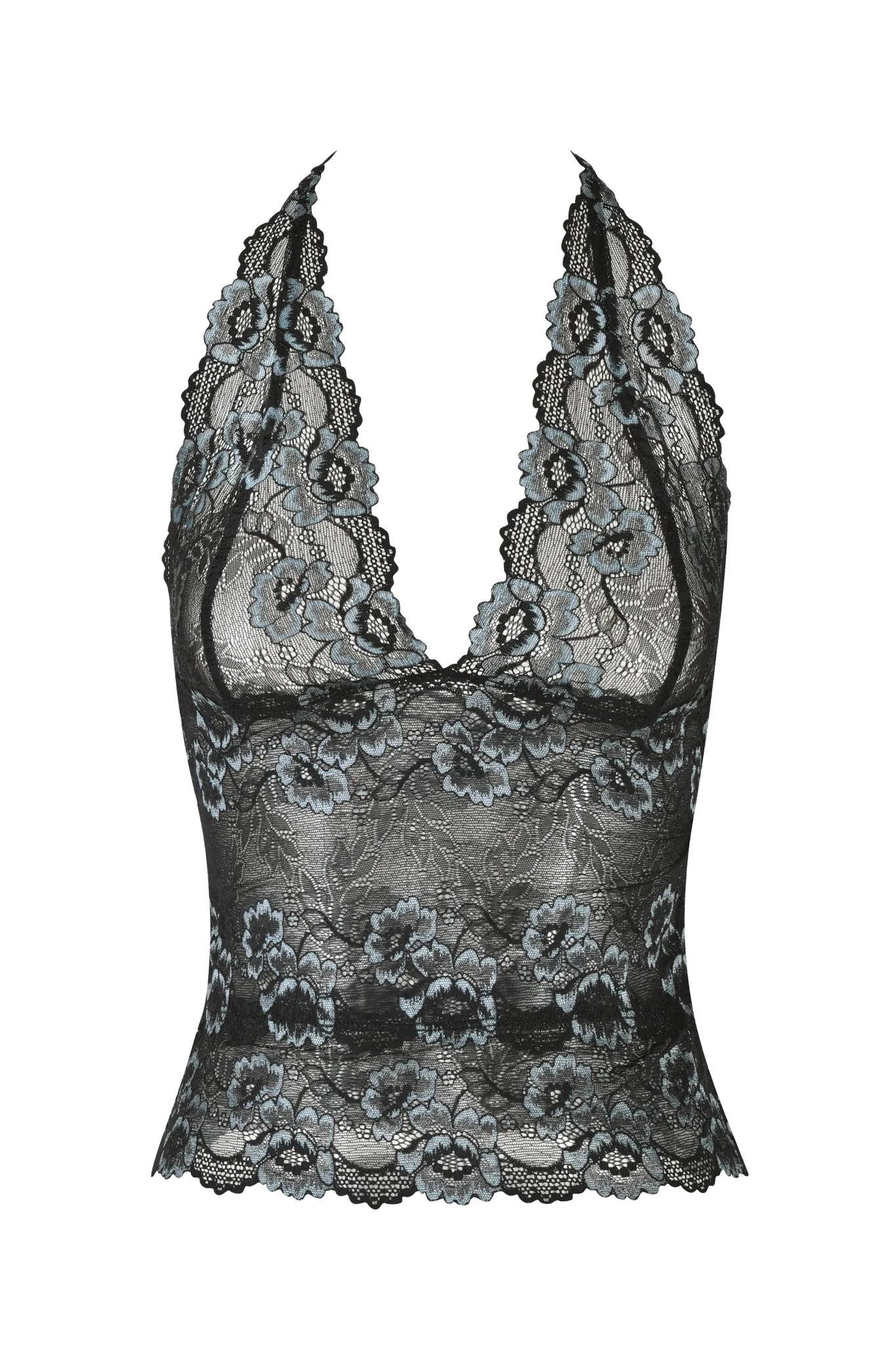 GEM HALTER TOP - BLACK : BLACK BLUE - Image 5