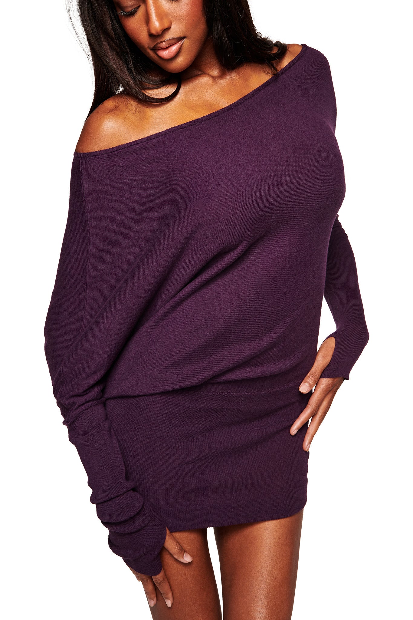 GISELLE MINI DRESS - PLUM - Image 6