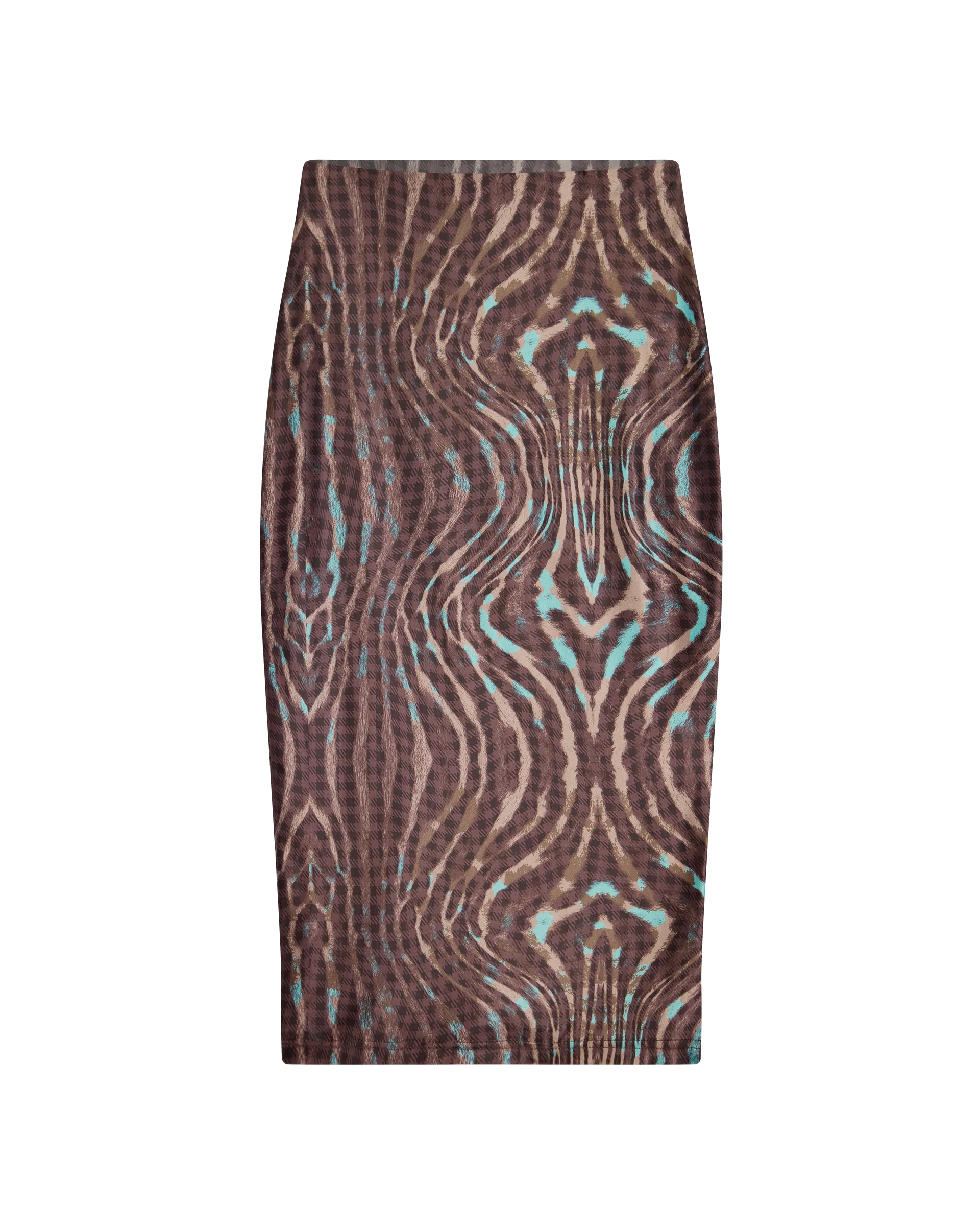 GISELLE STRETCH MIDI TUBE SKIRT - WARPED CHECK - Image 5