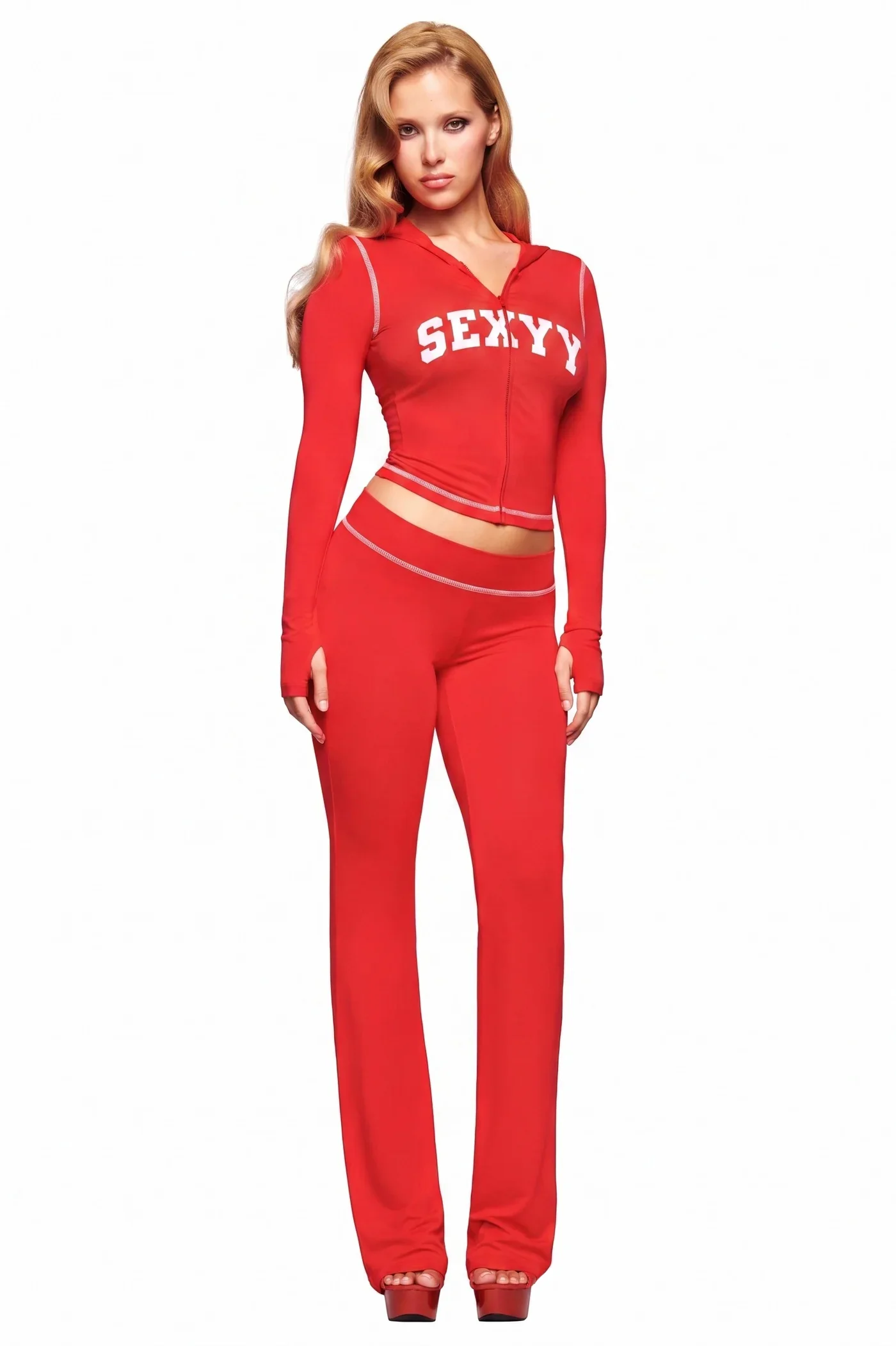 I.AM.GIA X SEXYY RED BLARE HOODIE - RED - Image 4