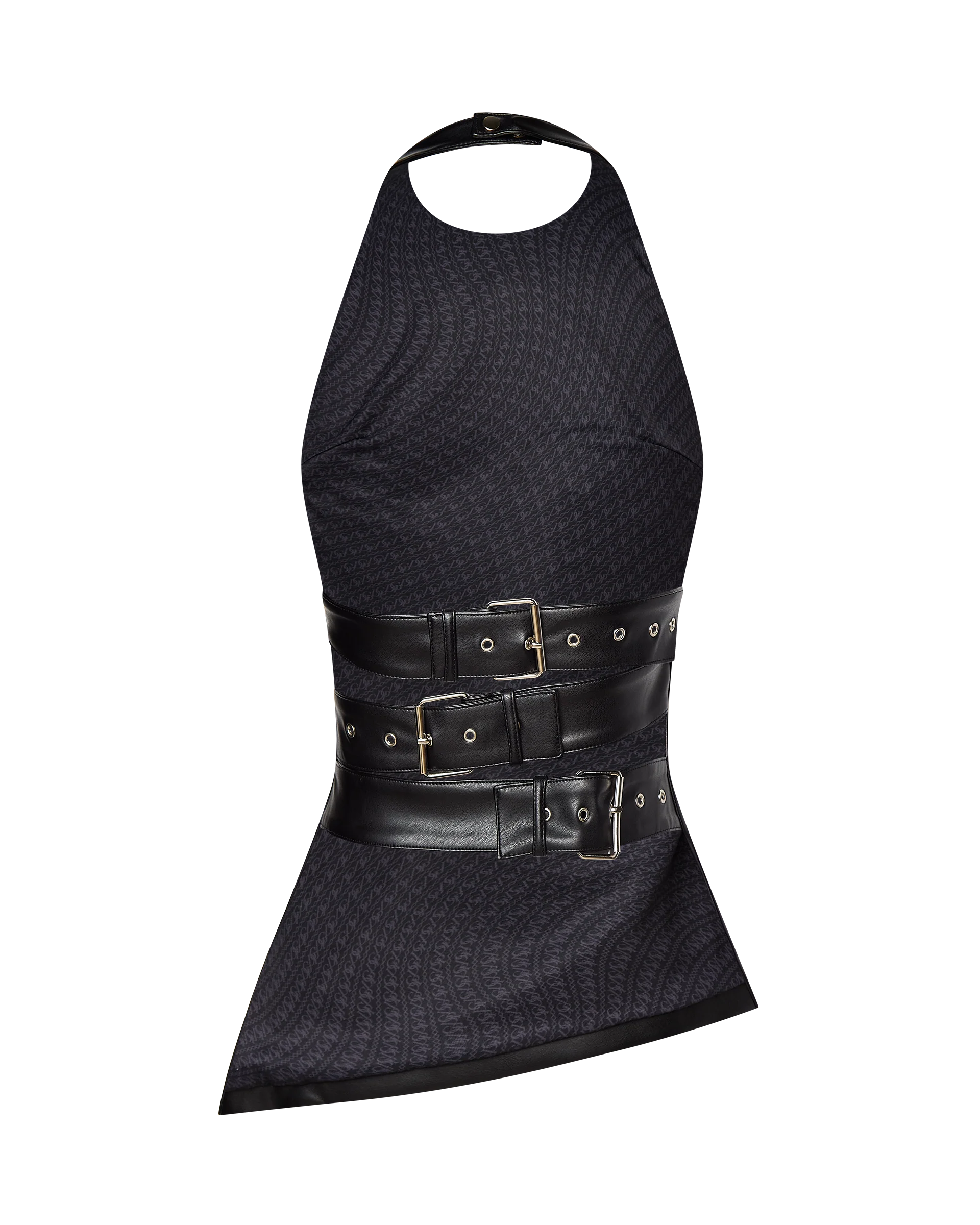 INES ASYMMETRICAL FAUX LEATHER TOP - BLACK - Image 9