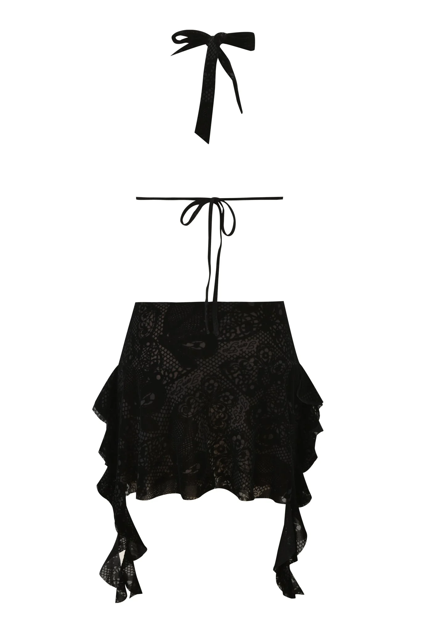 IRISIA MINI DRESS - BURN OUT BLACK - Image 6
