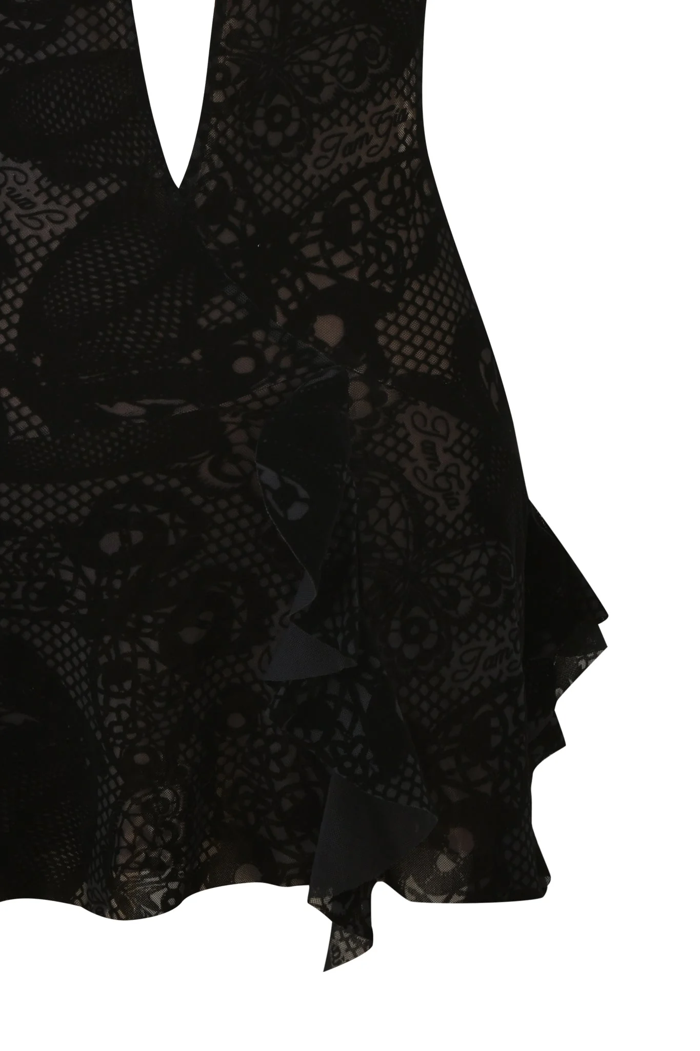 IRISIA MINI DRESS - BURN OUT BLACK - Image 7