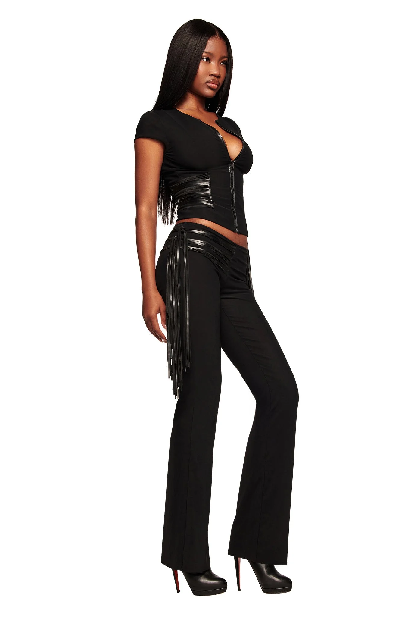 ISELDA FRINGE PANT - BLACK - Image 3