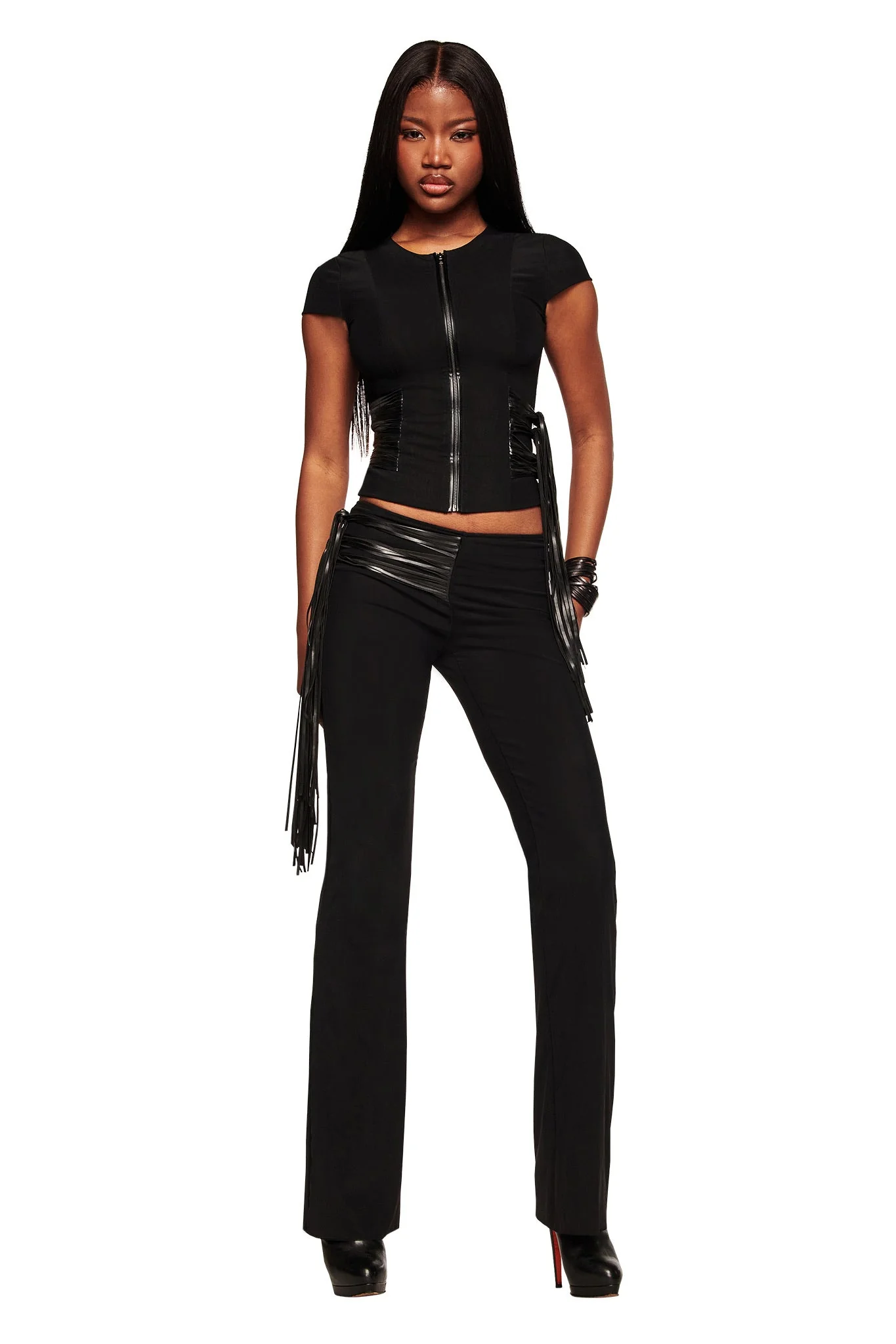 ISELDA FRINGE TOP - BLACK - Image 3