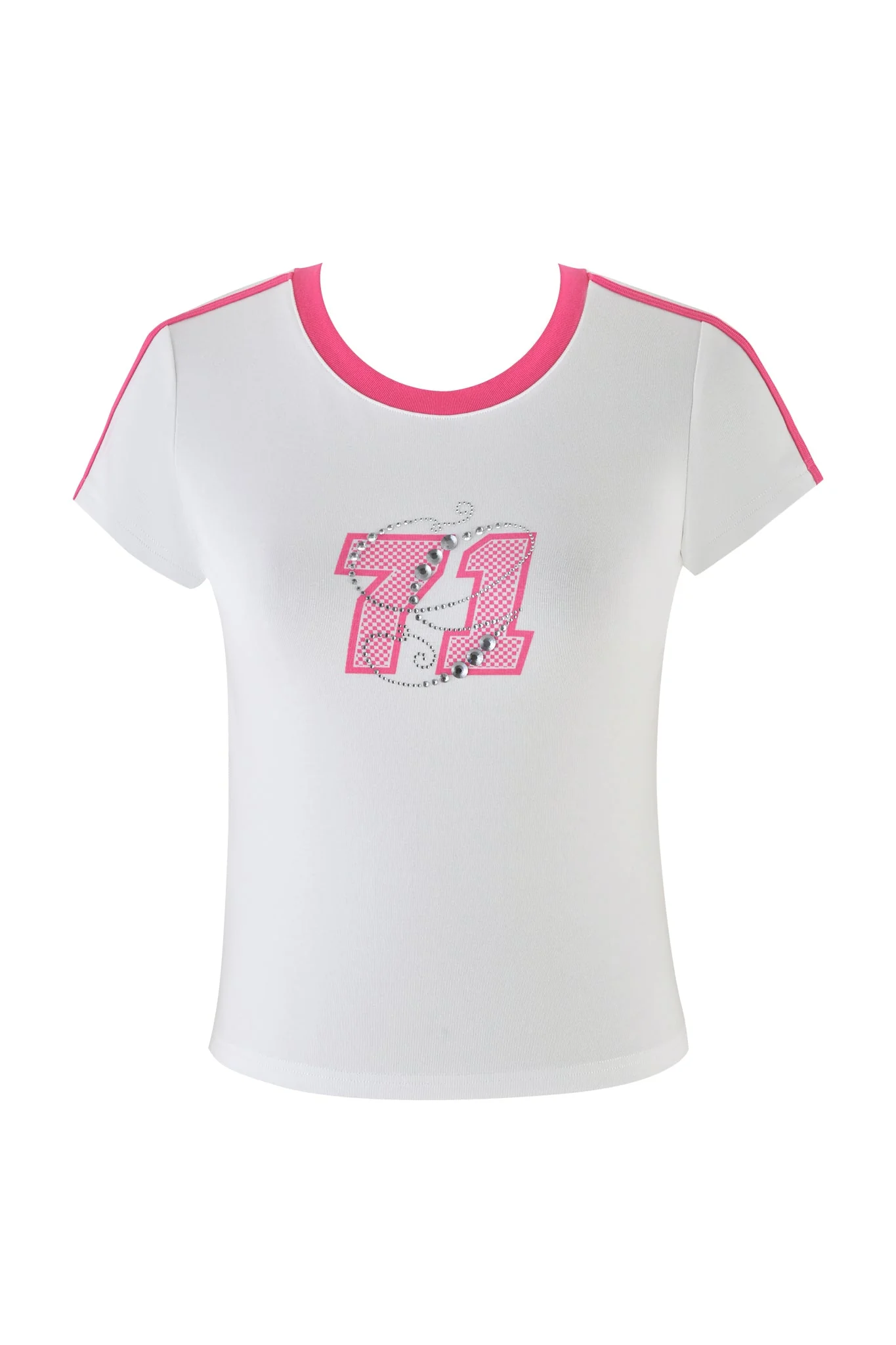 JENNIE TOP - WHITE : HOT PINK - Image 7