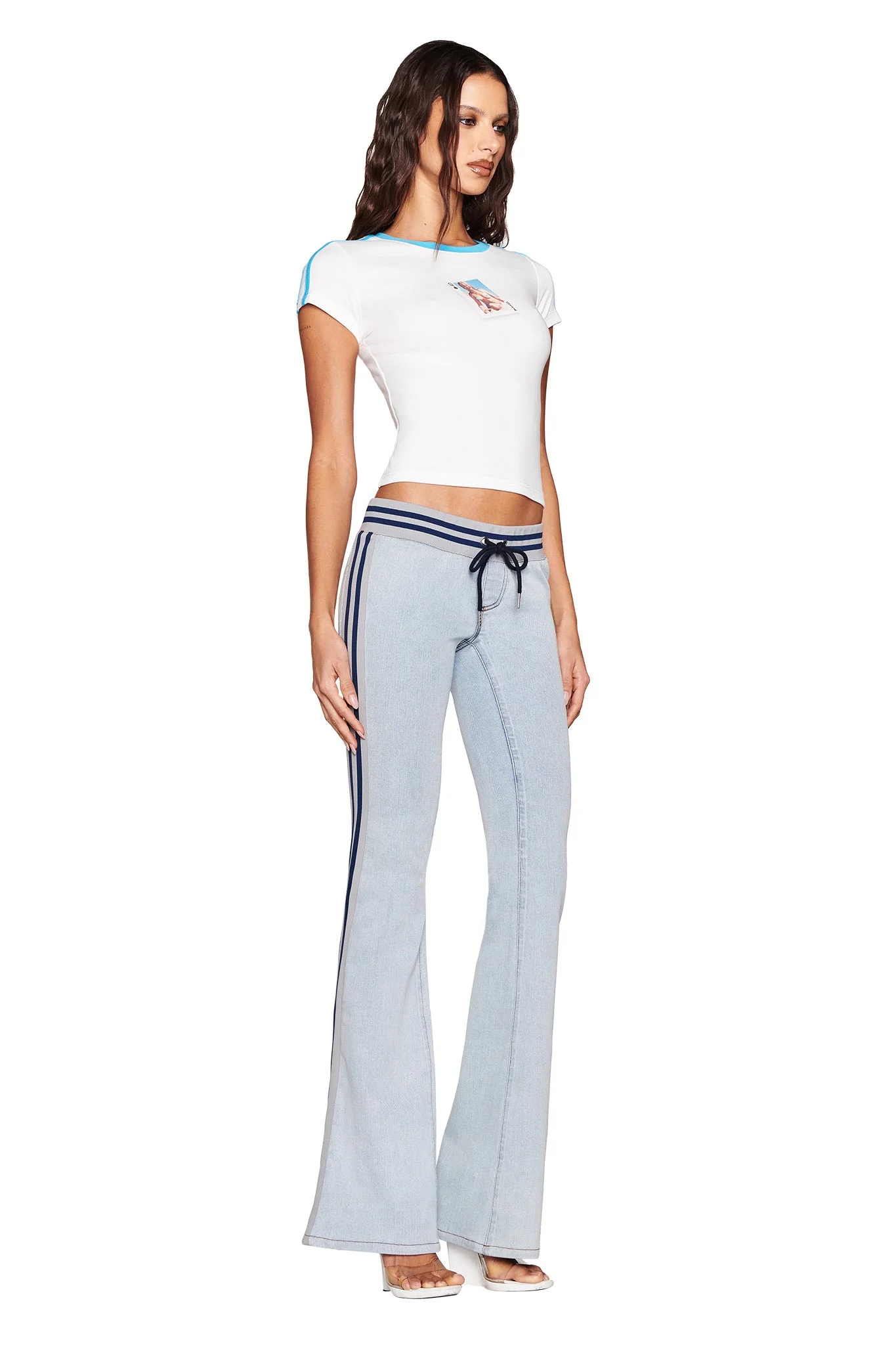 JENNIE TOP - WHITE : SKY BLUE - Image 5