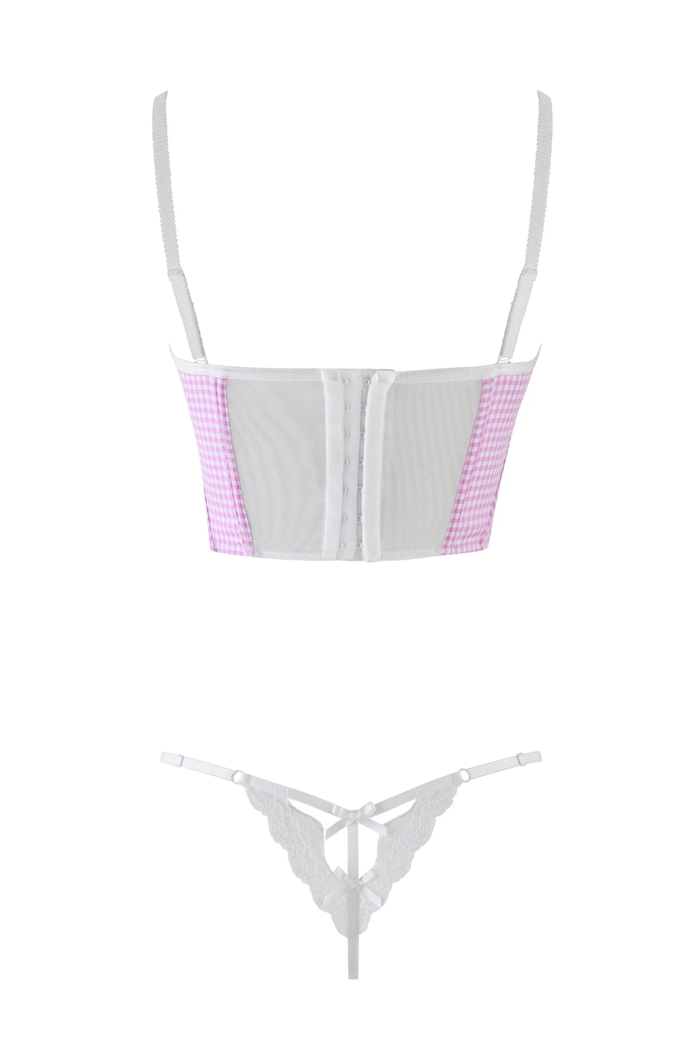 JENNY 2.0 BUSTIER SET - PINK : PINK GINGHAM - Image 8