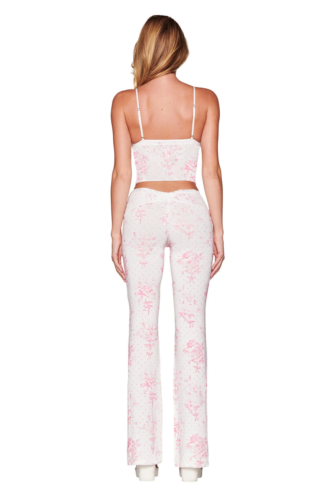 KENDRA PANT - WHITE : FLORAL: BUNNY BOUQUET - Image 3