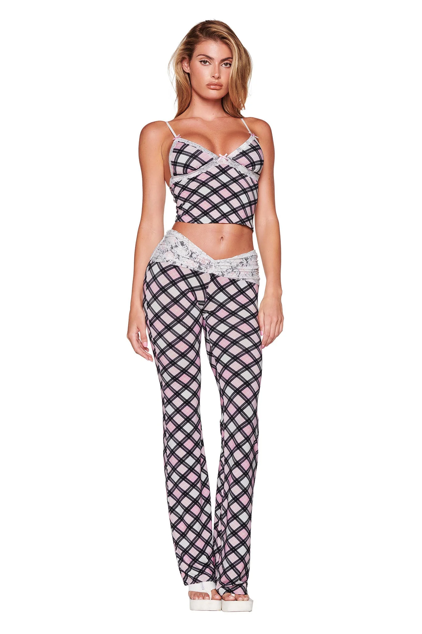 KENDRA TANK - PINK : PLAID - Image 4