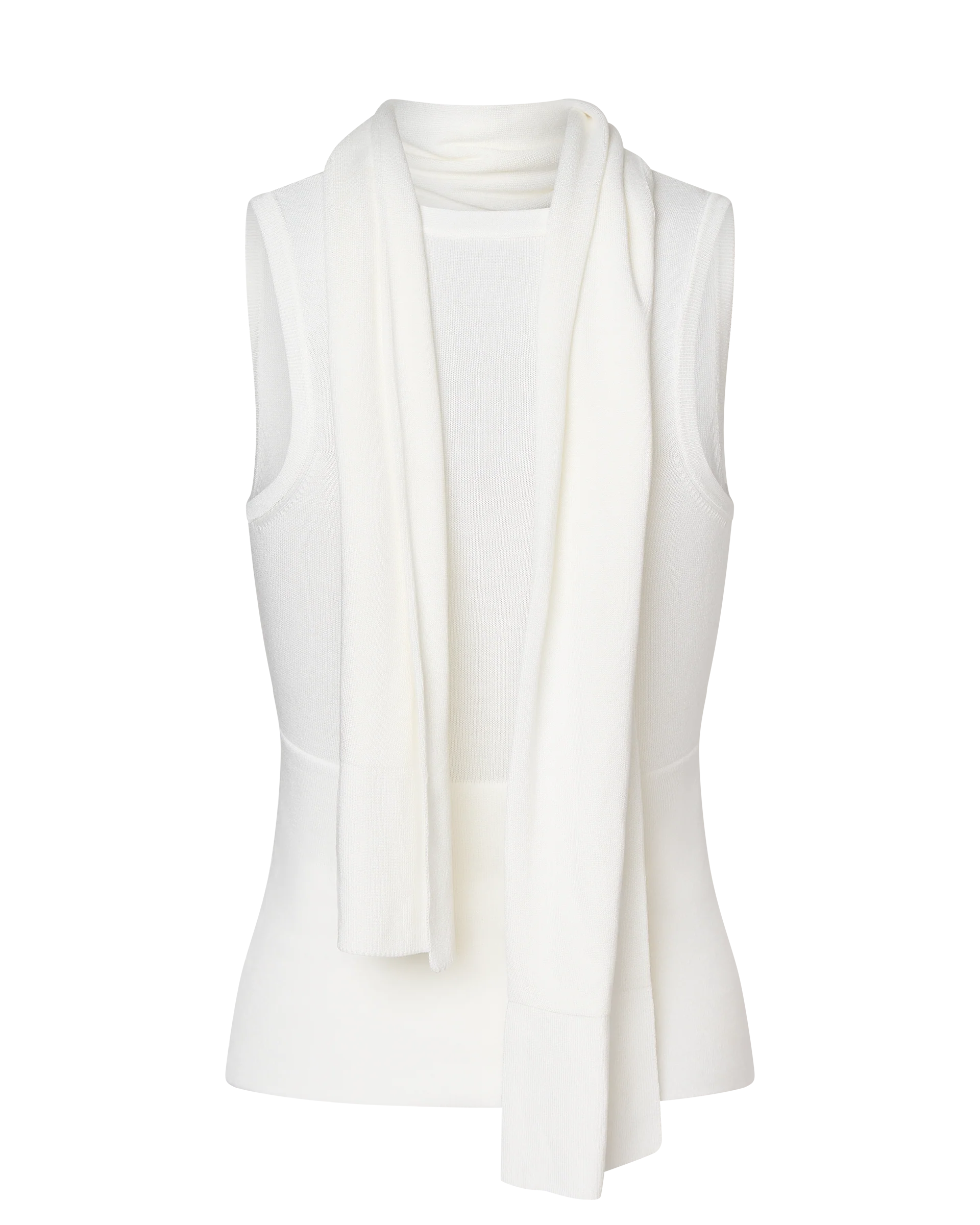 LILY SLEEVELESS KNIT BUTTON UP TOP - WHITE - Image 5