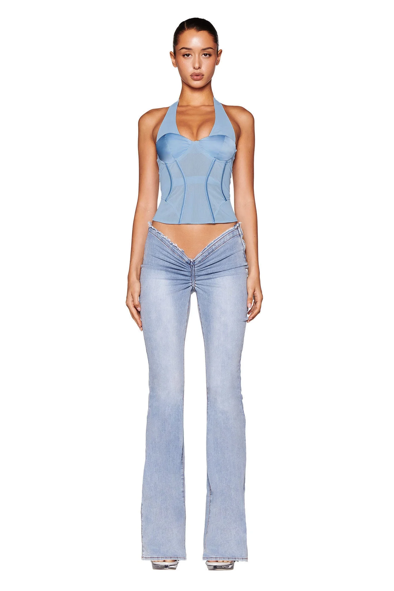 LOLA CORSET TOP - BLUE : BABY BLUE - Image 3
