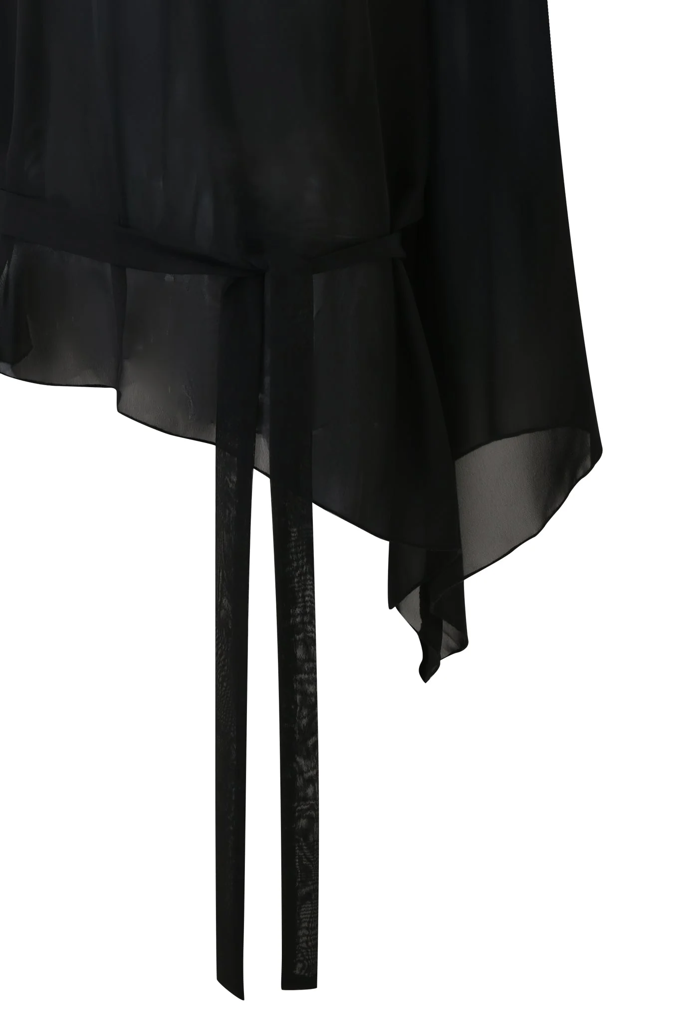 MALINA LONG SLEEVE PONCHO TOP - BLACK - Image 9