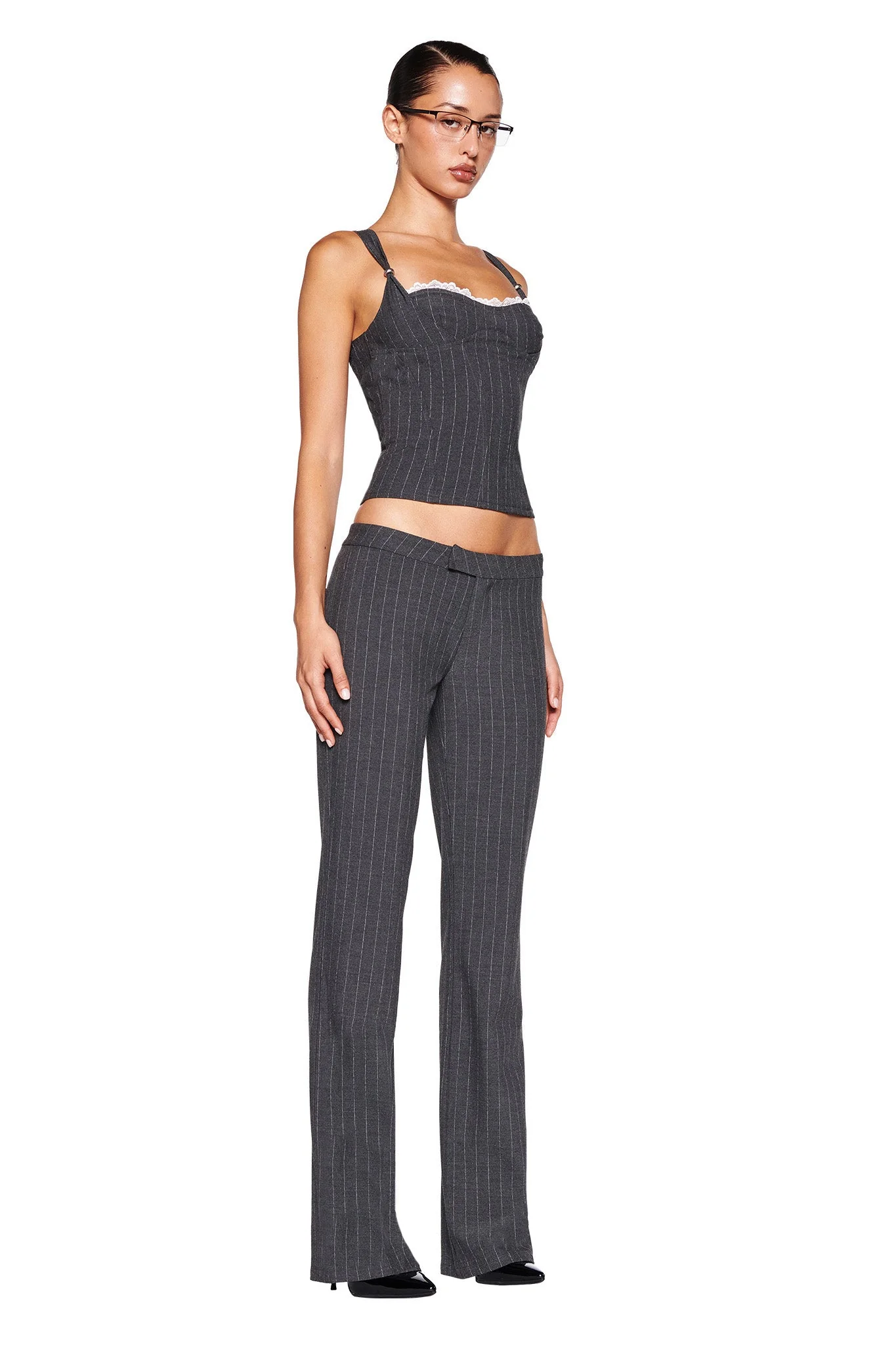 MARRION CORSET - GREY : PINSTRIPE - Image 6