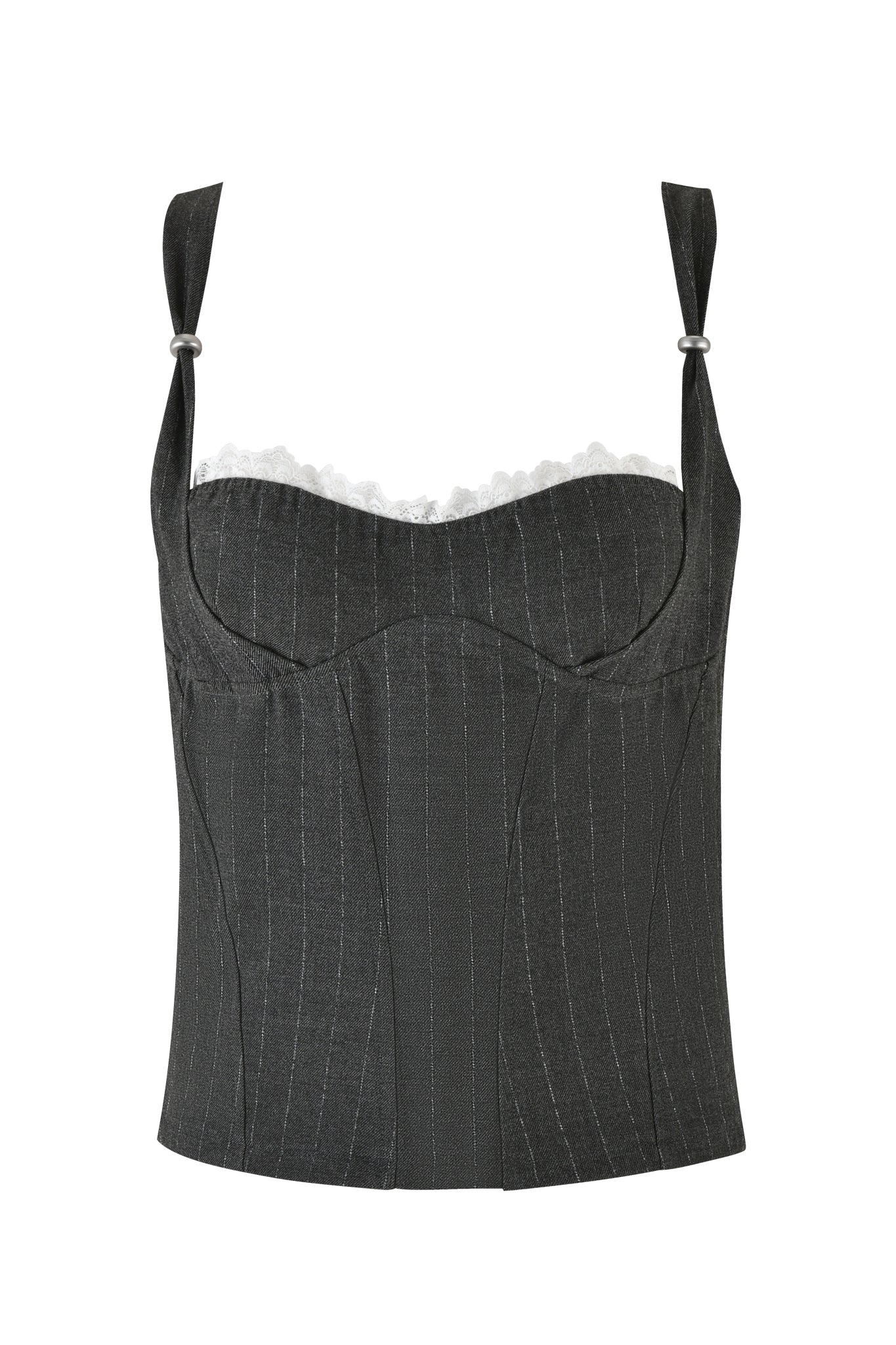 MARRION CORSET - GREY : PINSTRIPE - Image 8