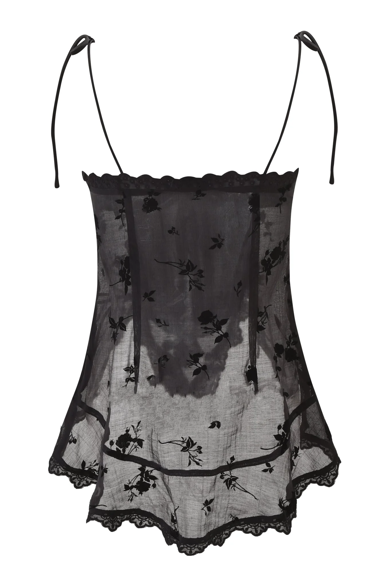 MEADOW WOVEN CAMISOLE TOP - BLACK - Image 6