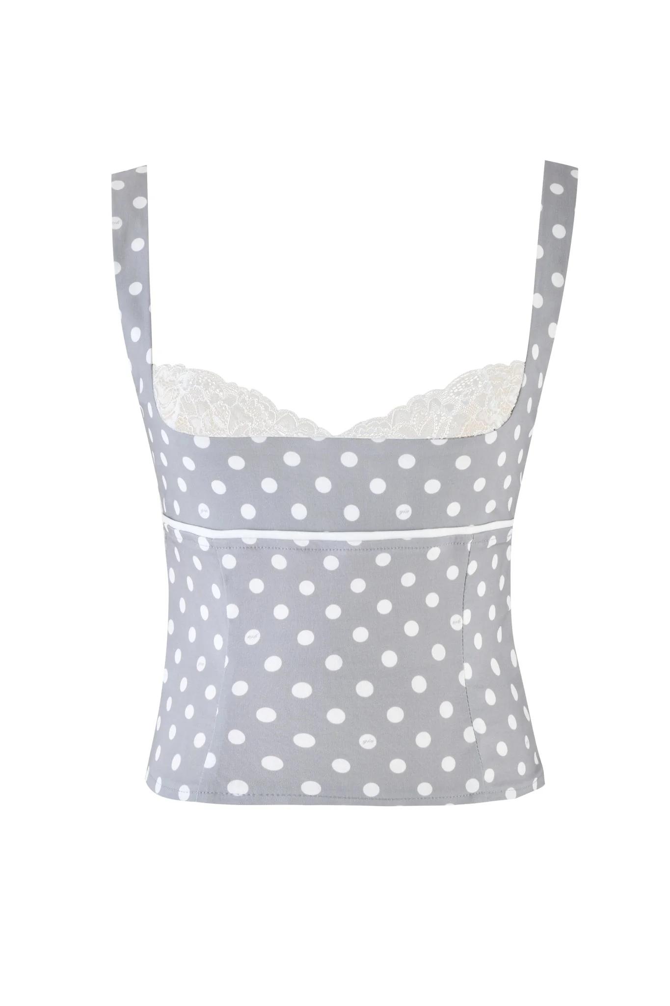 MELDA TOP - GREY : GREY POLKA DOT - Image 4