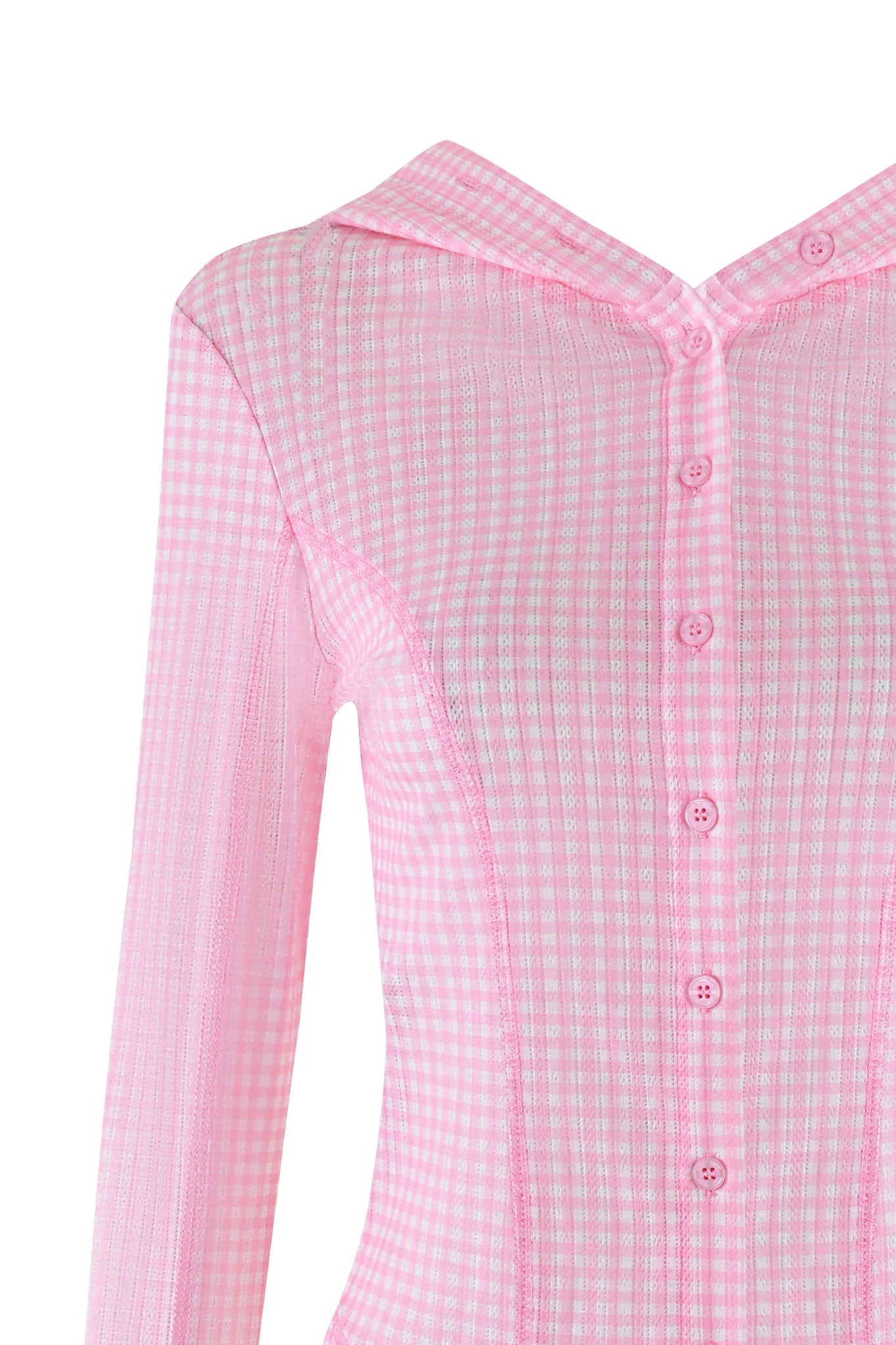 MIA HOODIE - PINK : PINK GINGHAM - Image 10