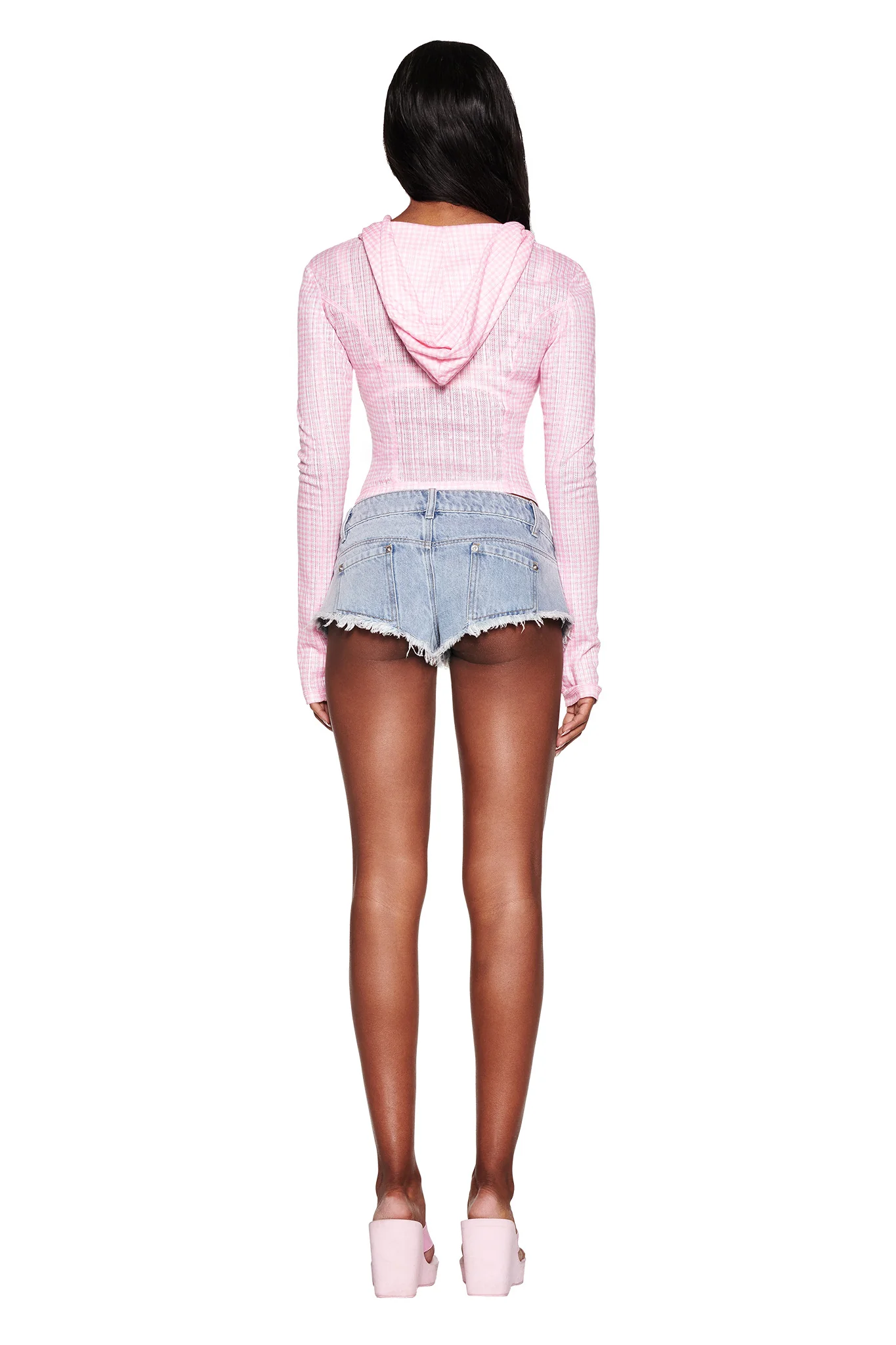 MIA HOODIE - PINK : PINK GINGHAM - Image 6
