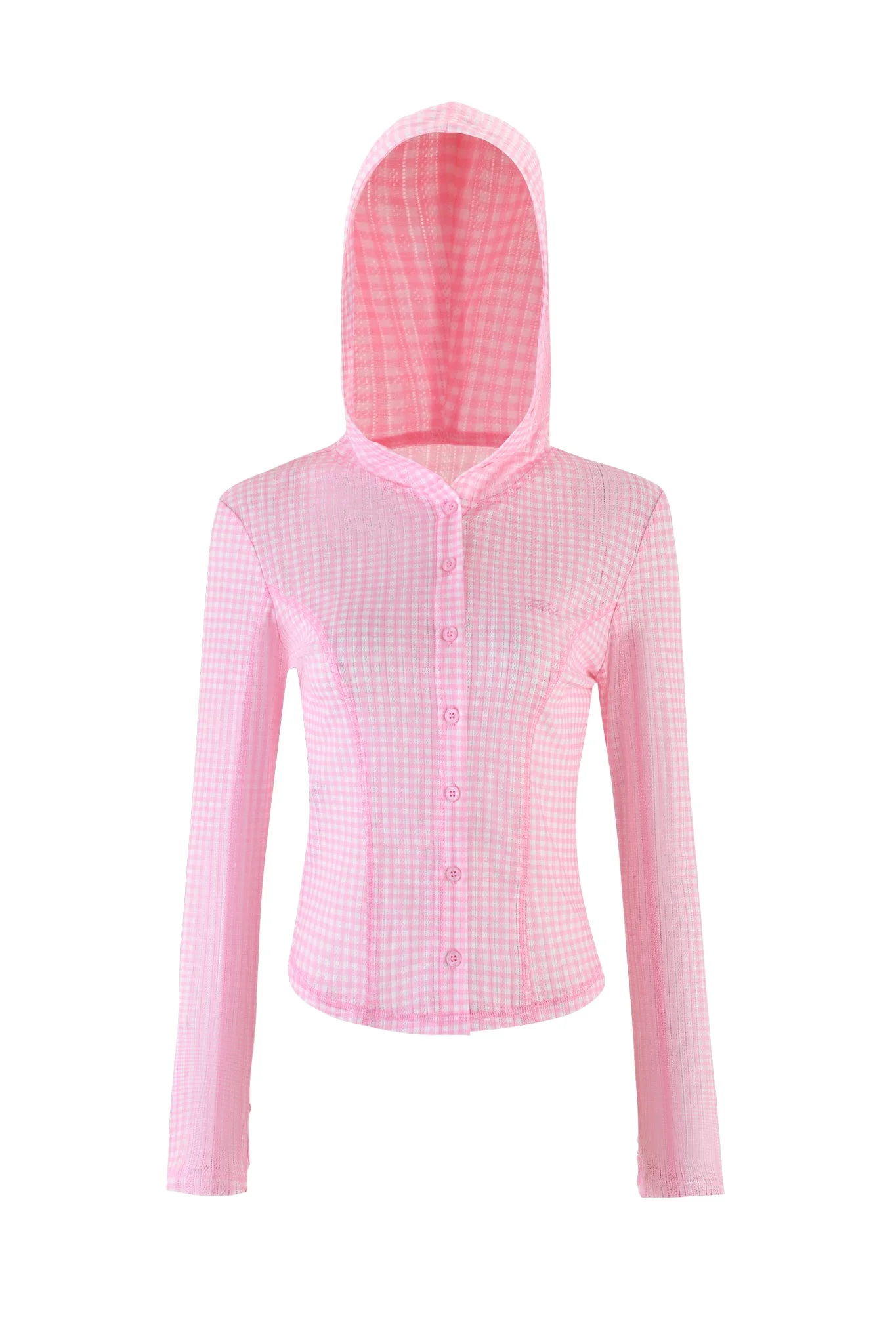MIA HOODIE - PINK : PINK GINGHAM - Image 7
