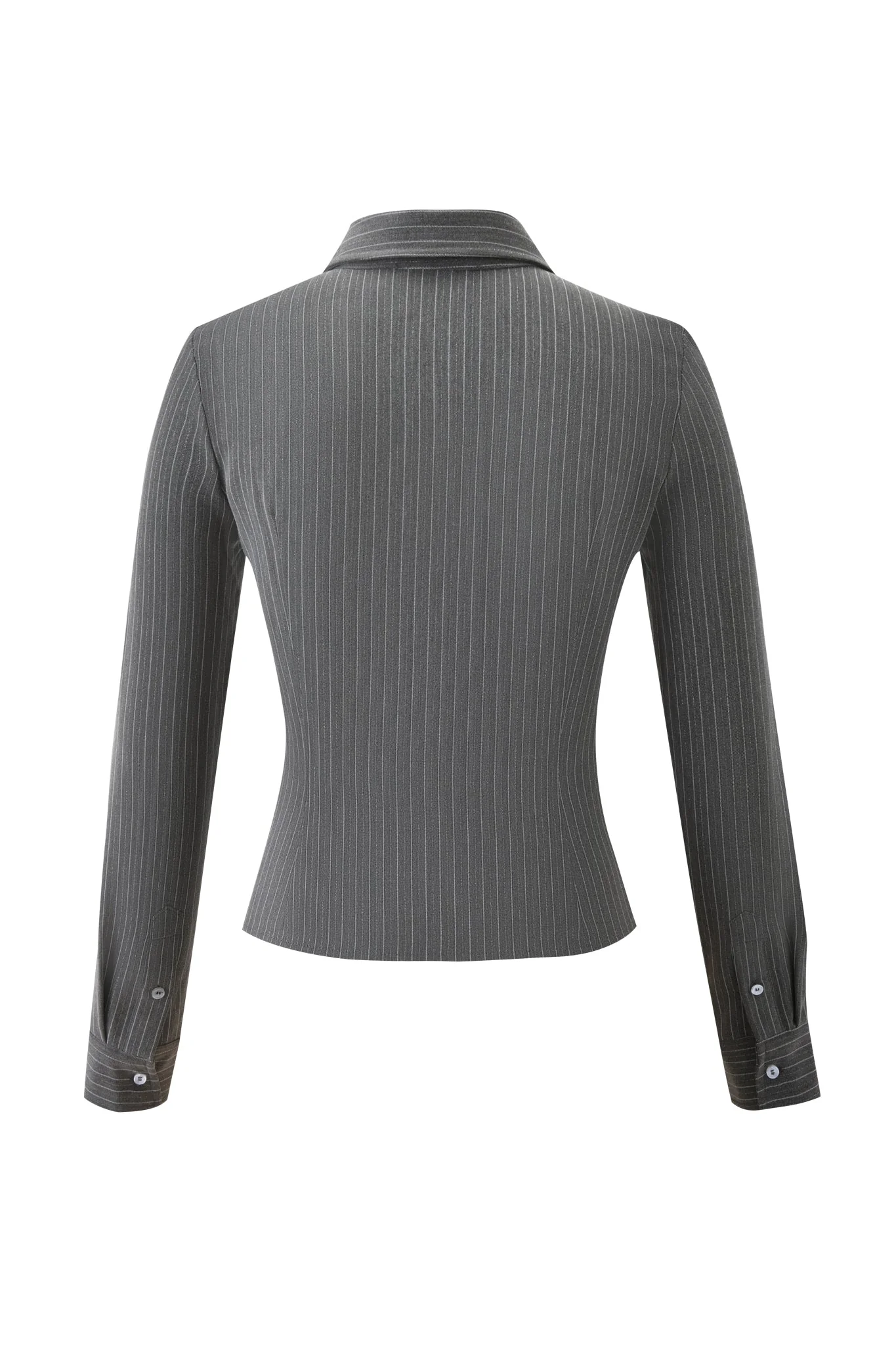 MONICA SHIRT - GREY PINSTRIPE - Image 8