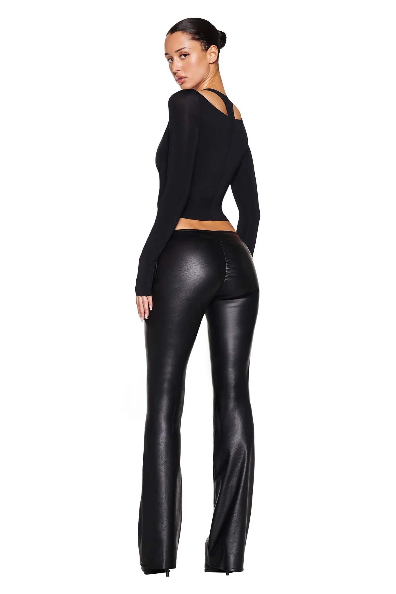 NERINA LONG SLEEVE TOP - BLACK - Image 4