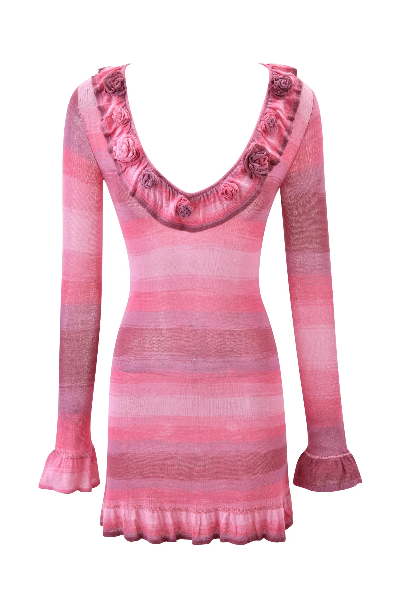 NERISSA KNIT MINI DRESS - PINK STRIPE - Image 7