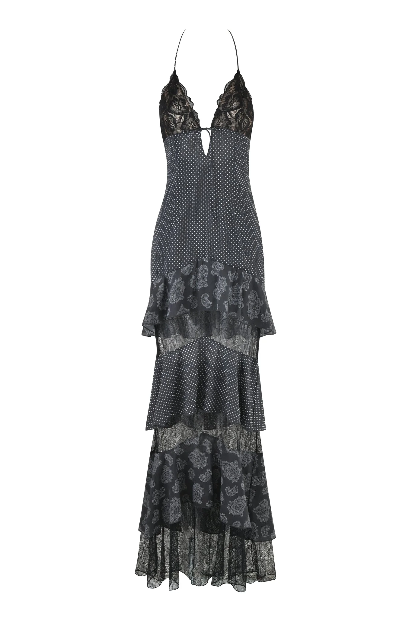 PEARL MAXI DRESS - BLACK : POLKA DOT - Image 5