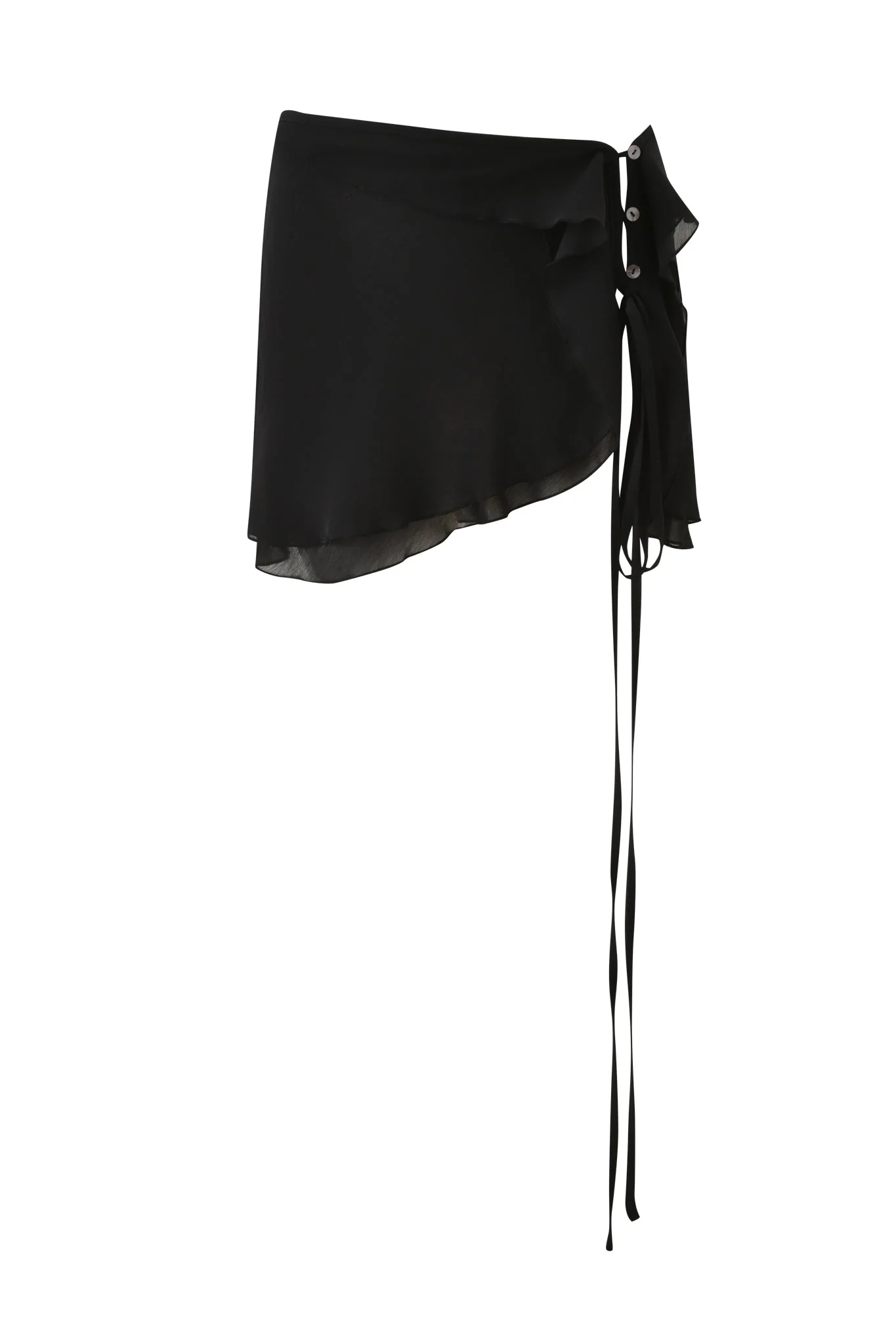 PORTIA RUFFLE MINI SKIRT - BLACK - Image 7