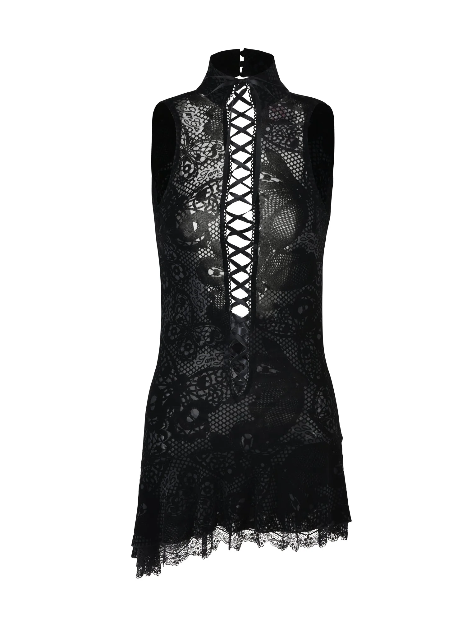 PRISILLA MINI DRESS - BLACK : BURN OUT - Image 7