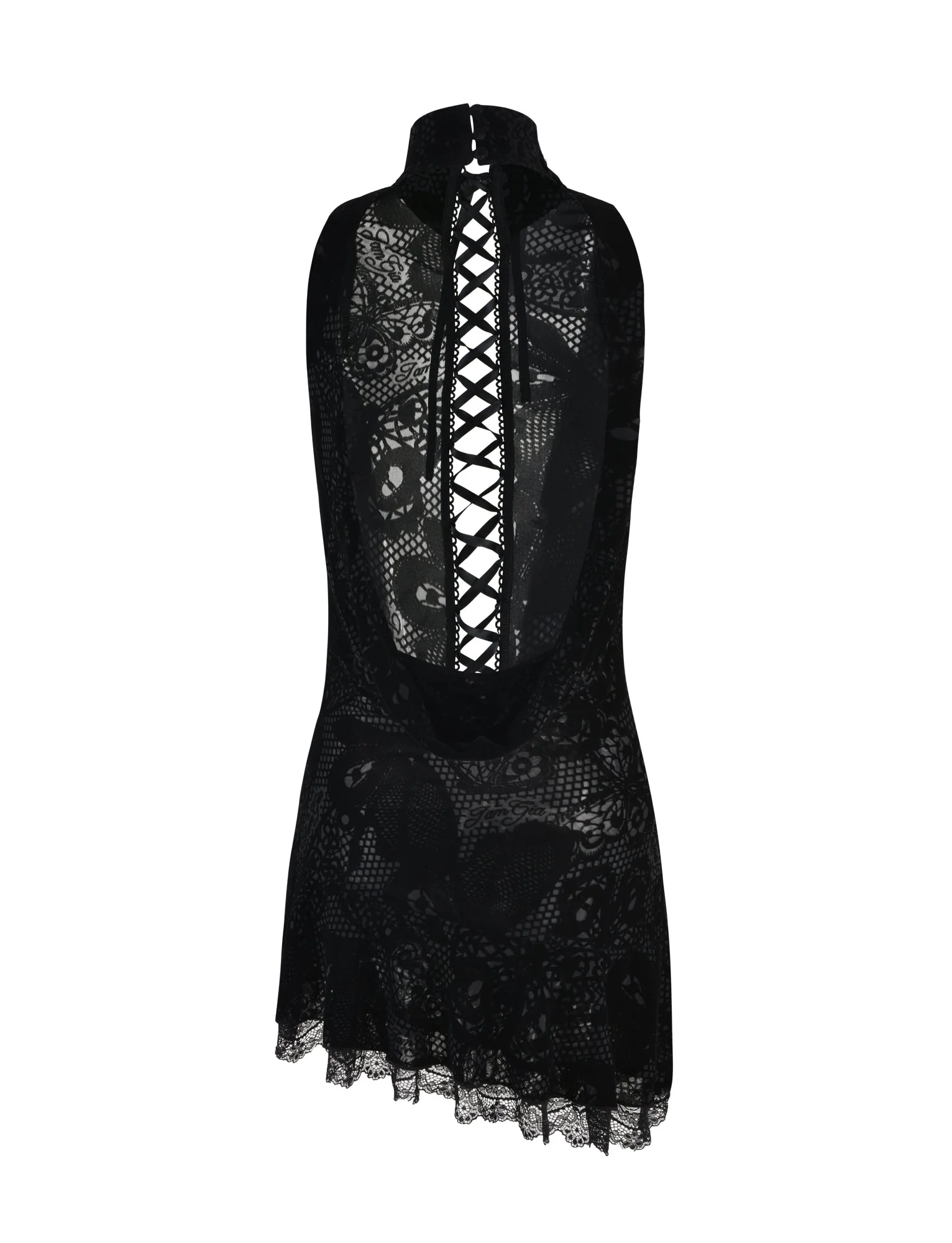 PRISILLA MINI DRESS - BLACK : BURN OUT - Image 8
