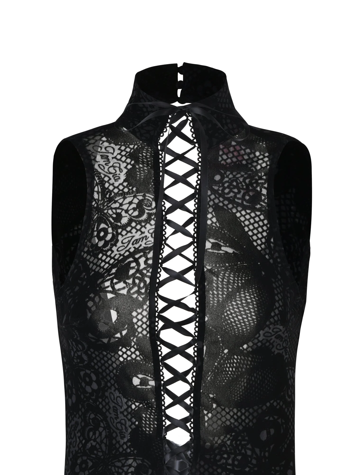 PRISILLA MINI DRESS - BLACK : BURN OUT - Image 9
