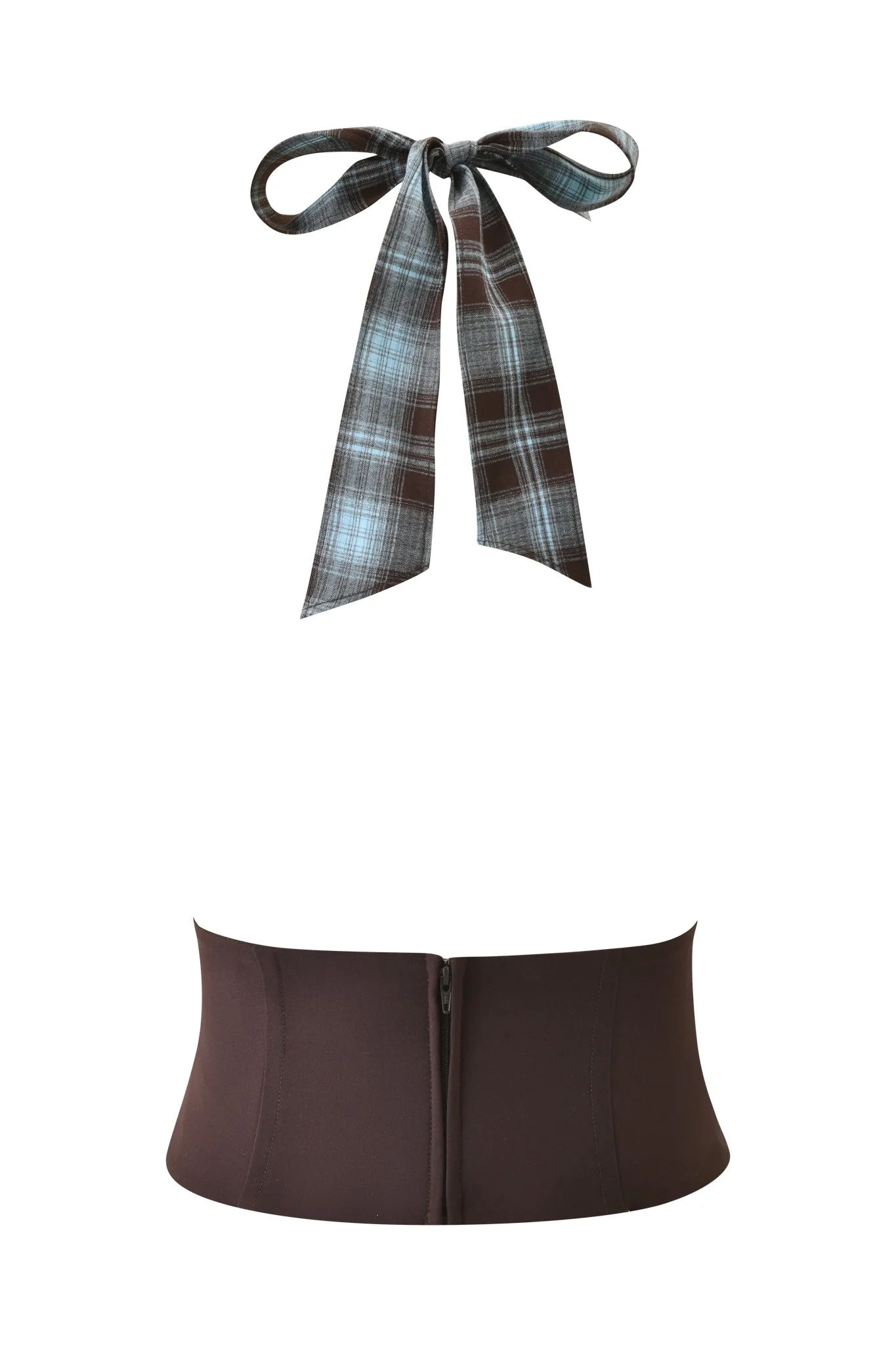 ROUX COWL CORSET - BLUE PLAID - Image 7