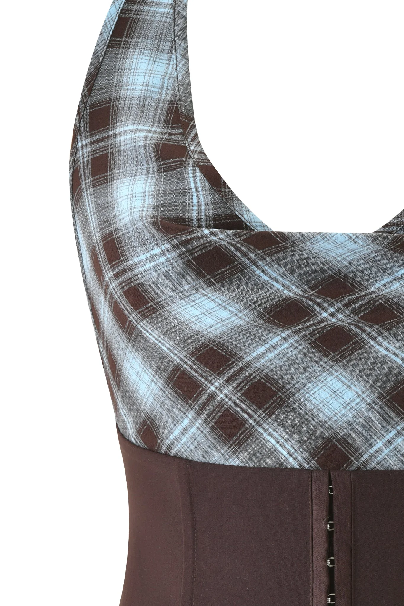 ROUX COWL CORSET - BLUE PLAID - Image 8
