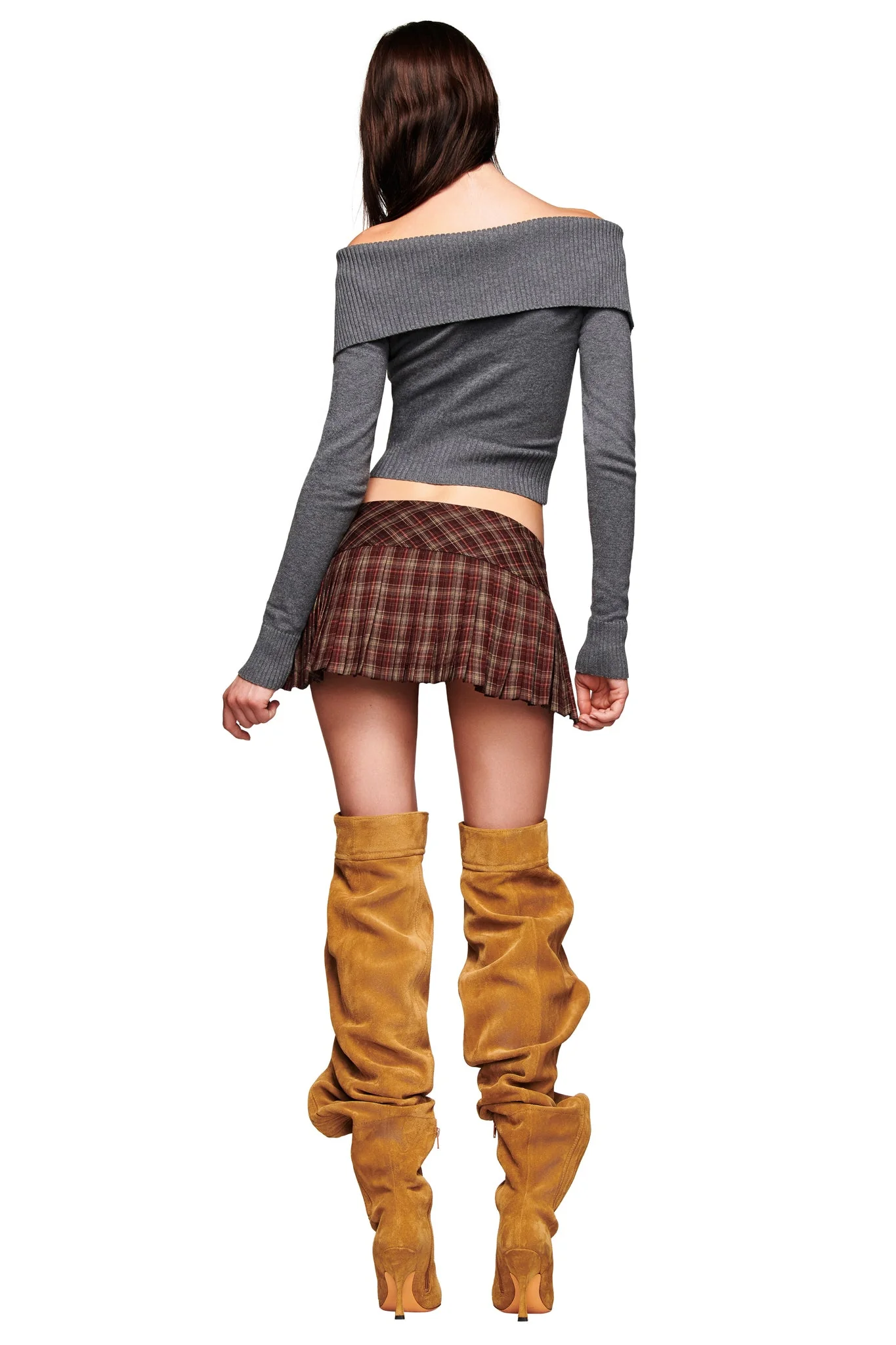 ROUX MINI SKORT - BURGUNDY PLAID - Image 5
