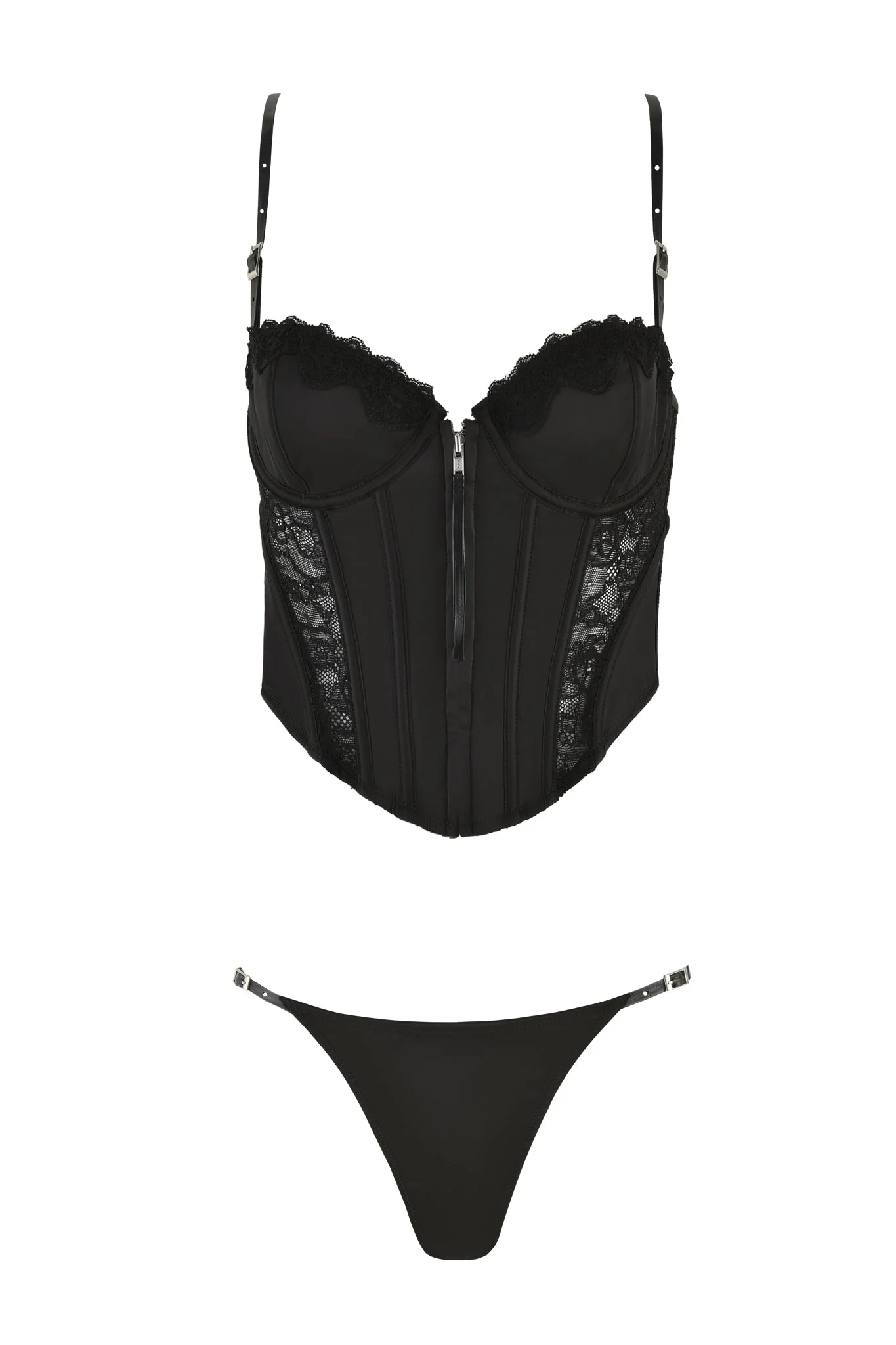 SATINE 2 PIECE SET - BLACK - Image 8