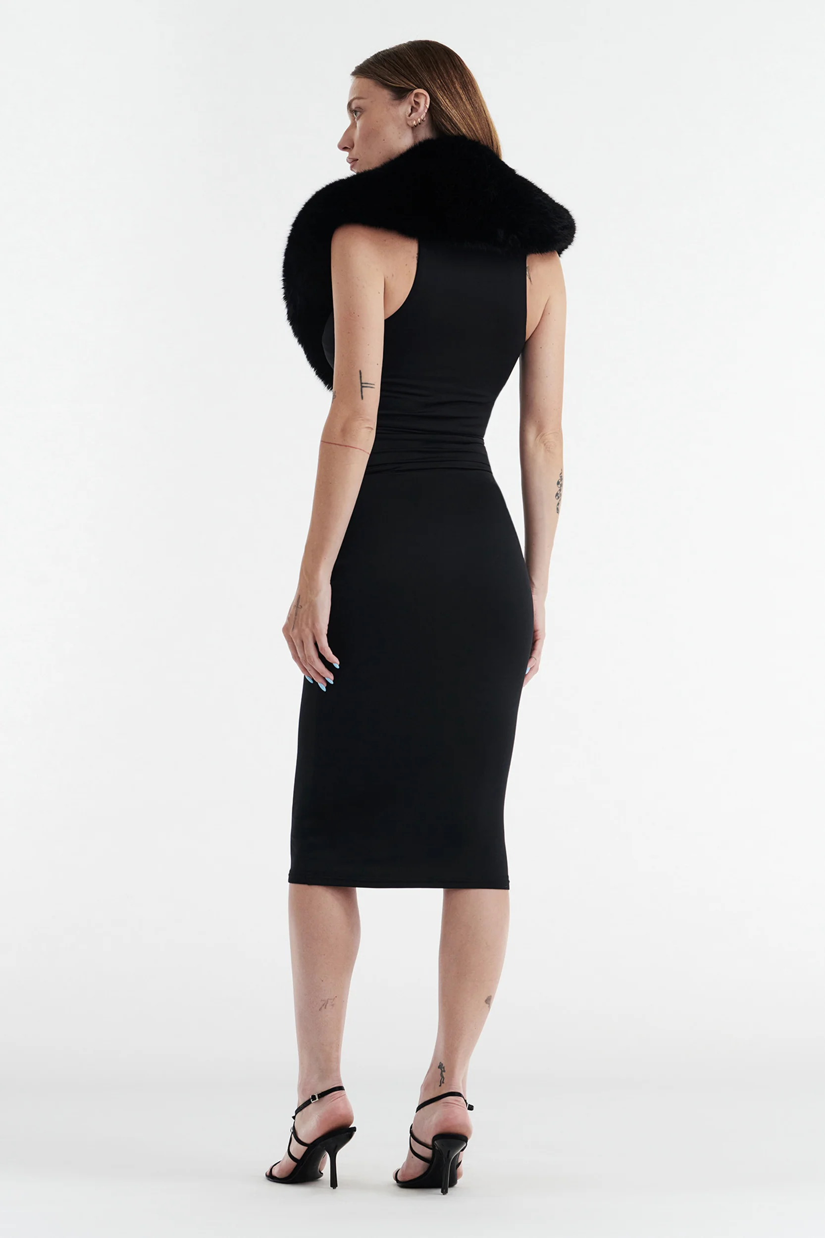 SHIRLEY FAUX FUR COLLAR - BLACK - Image 4