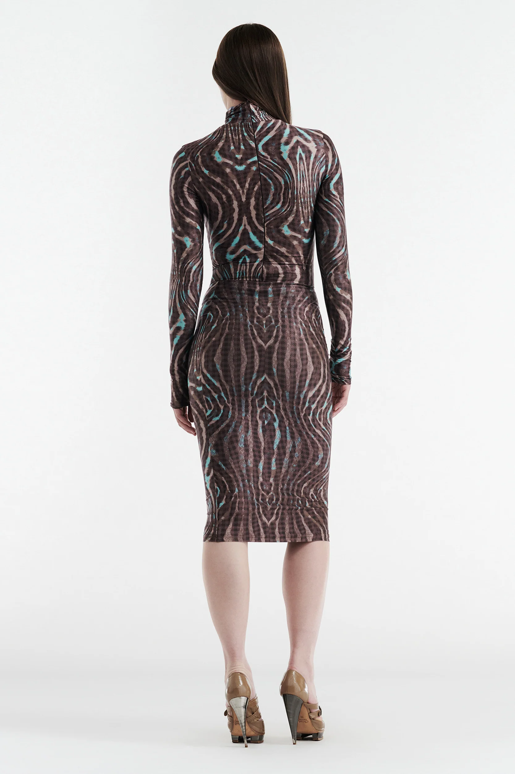 SIMONE LONG SLEEVE TURTLENECK BODYSUIT - WARPED CHECK - Image 7