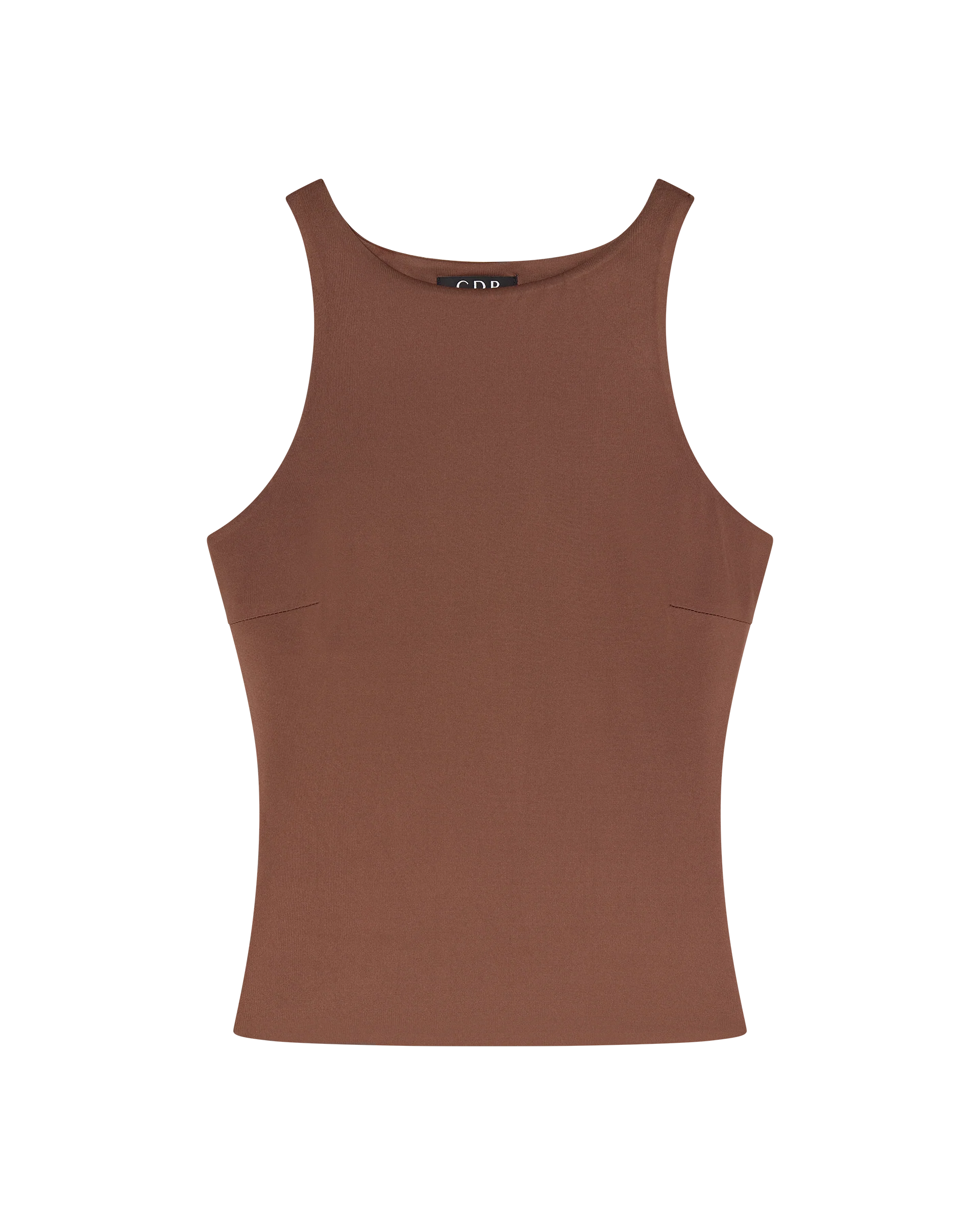 SOPHIE BASIC SLEEVELESS TANK WITH SHELF BRA - CHOCOLATE - Image 4