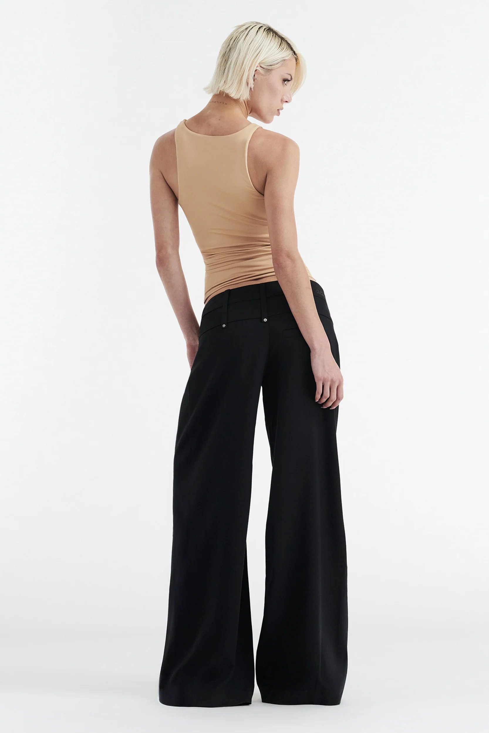 SOPHIE BASIC SLEEVELESS TANK WITH SHELF BRA - TAN - Image 3