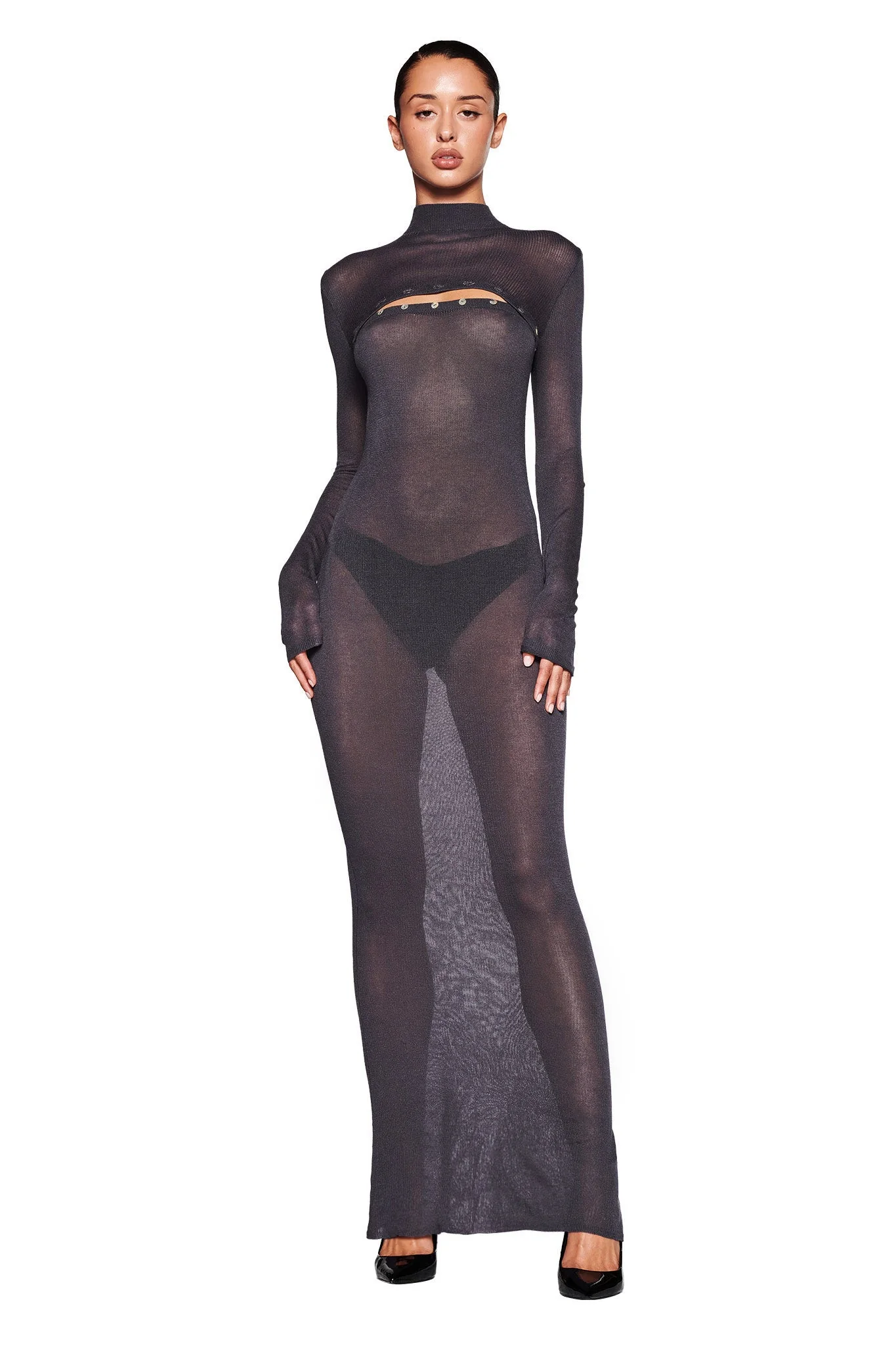 STORM MAXI DRESS - GREY - Image 2