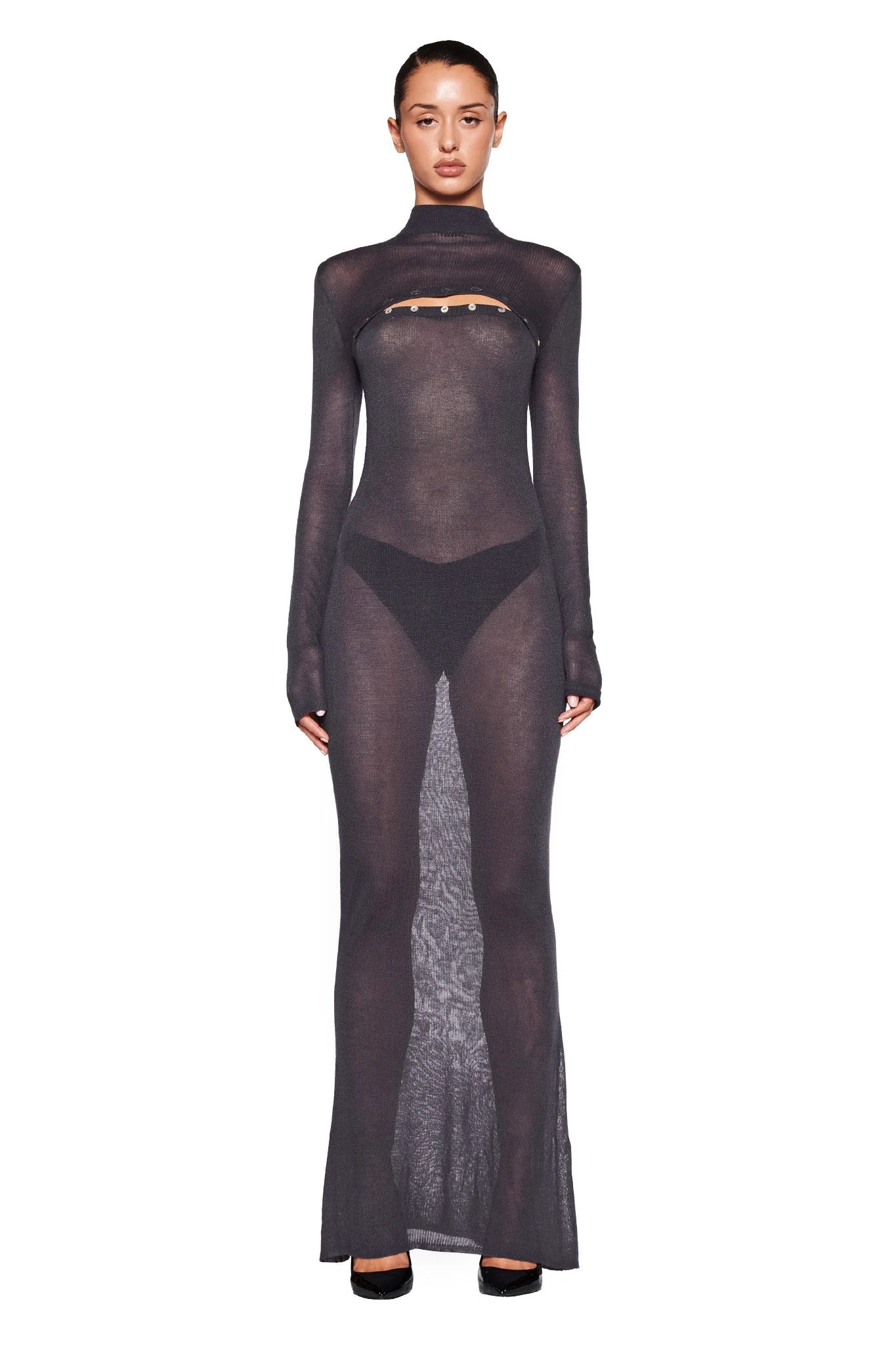 STORM MAXI DRESS - GREY - Image 5